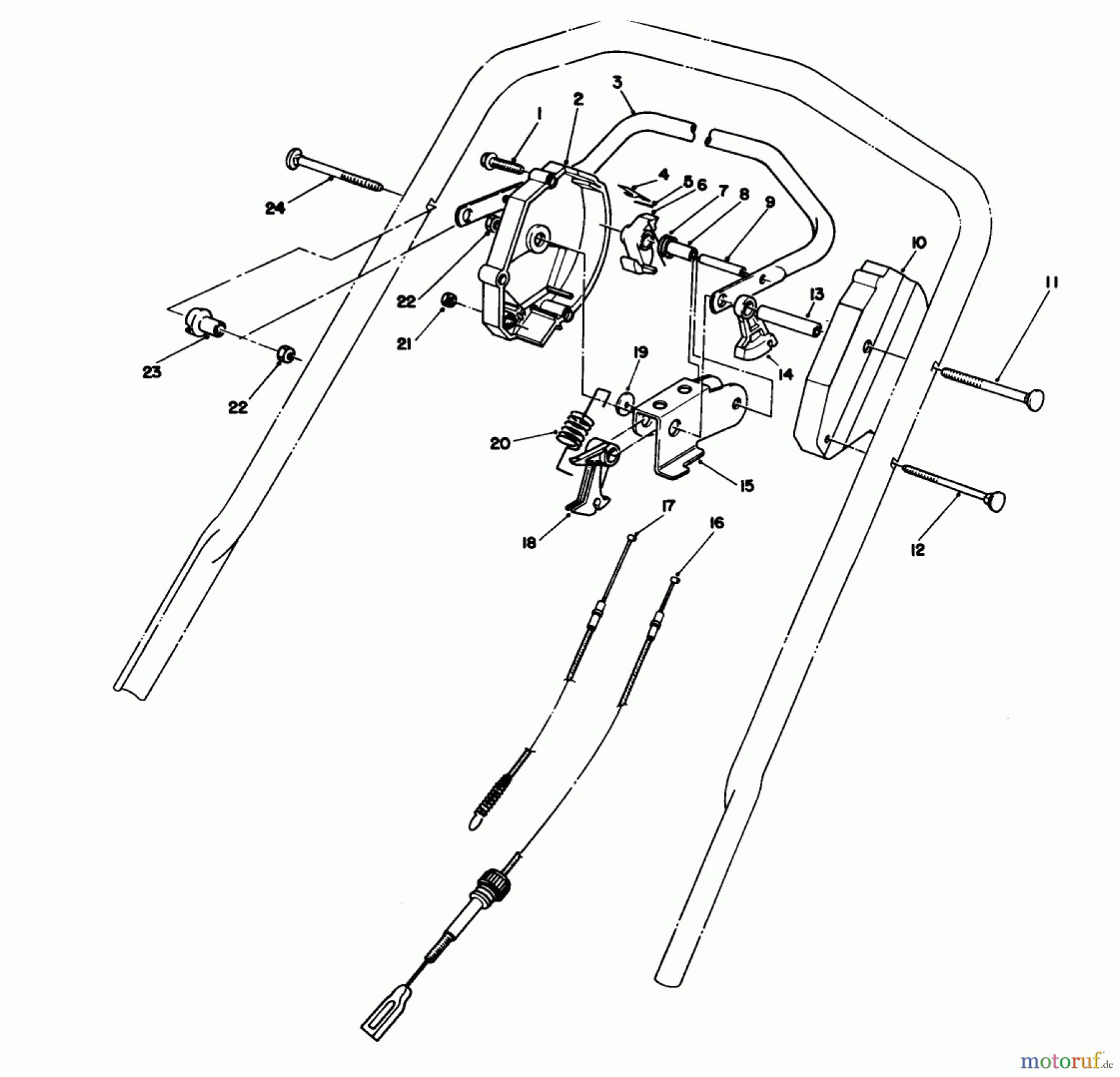  Toro Neu Mowers, Walk-Behind Seite 1 20107 - Toro Lawnmower, 1992 (2000001-2999999) TRACTION CONTROL ASSEMBLY