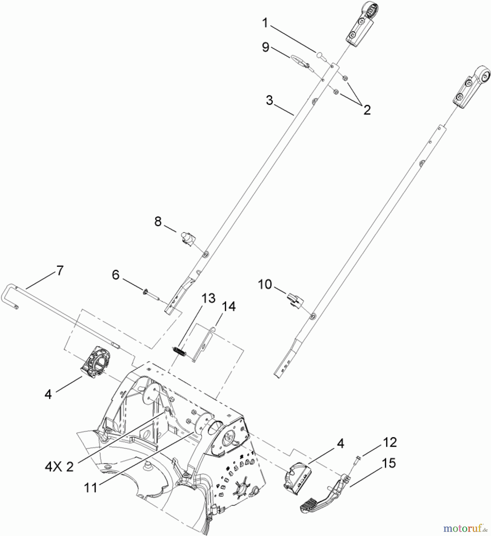  Toro Neu Mowers, Walk-Behind Seite 1 20192 - Toro Super Bagger Lawn Mower, 2009 (290000001-290999999) LOWER HANDLE ASSEMBLY