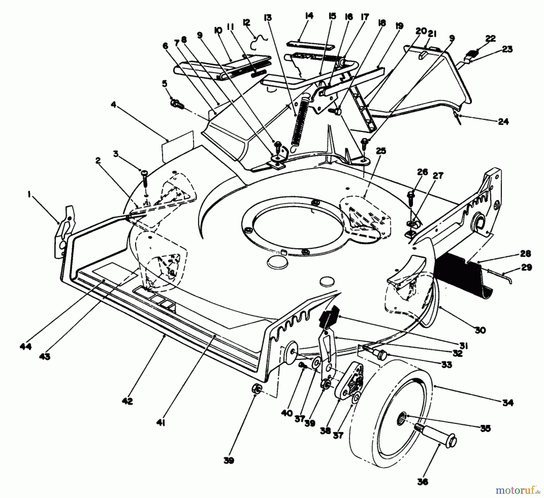  Toro Neu Mowers, Walk-Behind Seite 1 20213 - Toro Lawnmower, 1991 (1000001-1999999) HOUSING ASSEMBLY