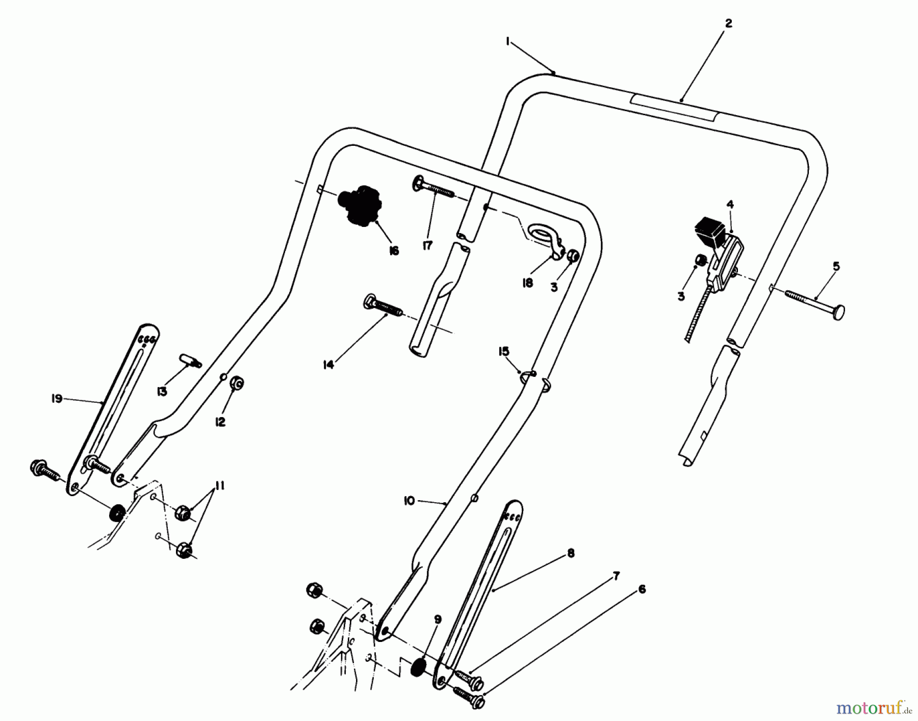  Toro Neu Mowers, Walk-Behind Seite 1 20213 - Toro Lawnmower, 1992 (2000001-2999999) HANDLE ASSEMBLY