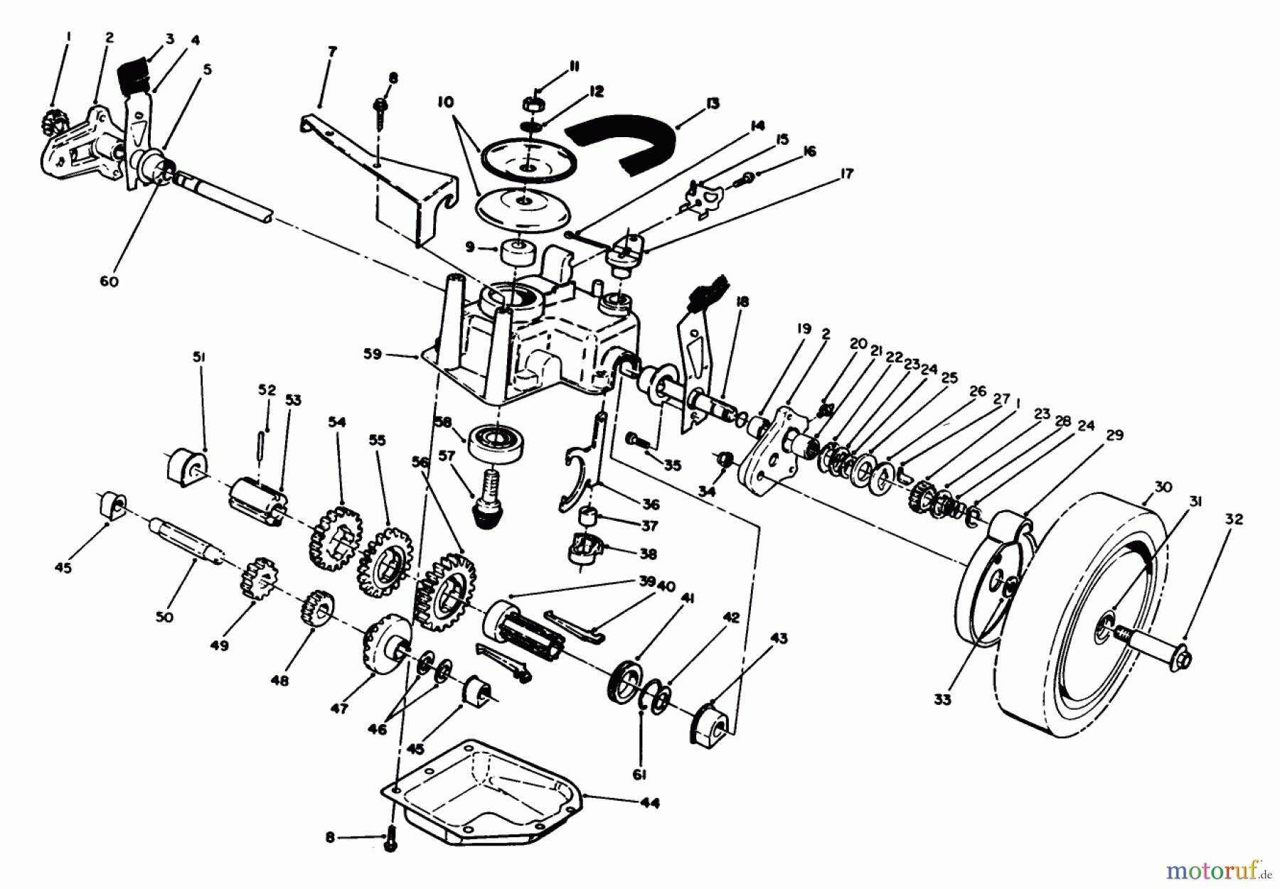  Toro Neu Mowers, Walk-Behind Seite 1 20214 - Toro Lawnmower, 1991 (1000001-1999999) GEAR CASE ASSEMBLY