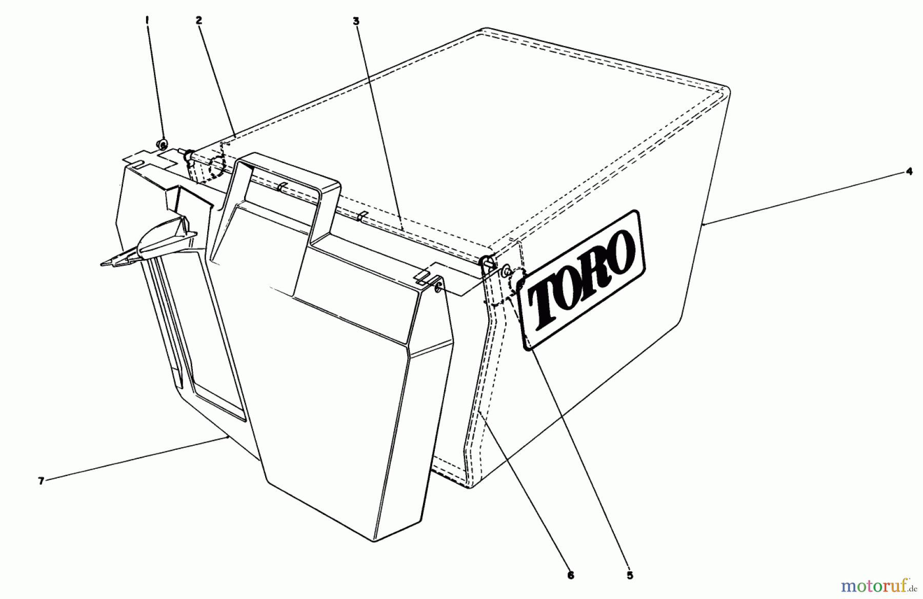  Toro Neu Mowers, Walk-Behind Seite 1 20215 - Toro Lawnmower, 1991 (1000001-1999999) GRASS BAG ASSEMBLY