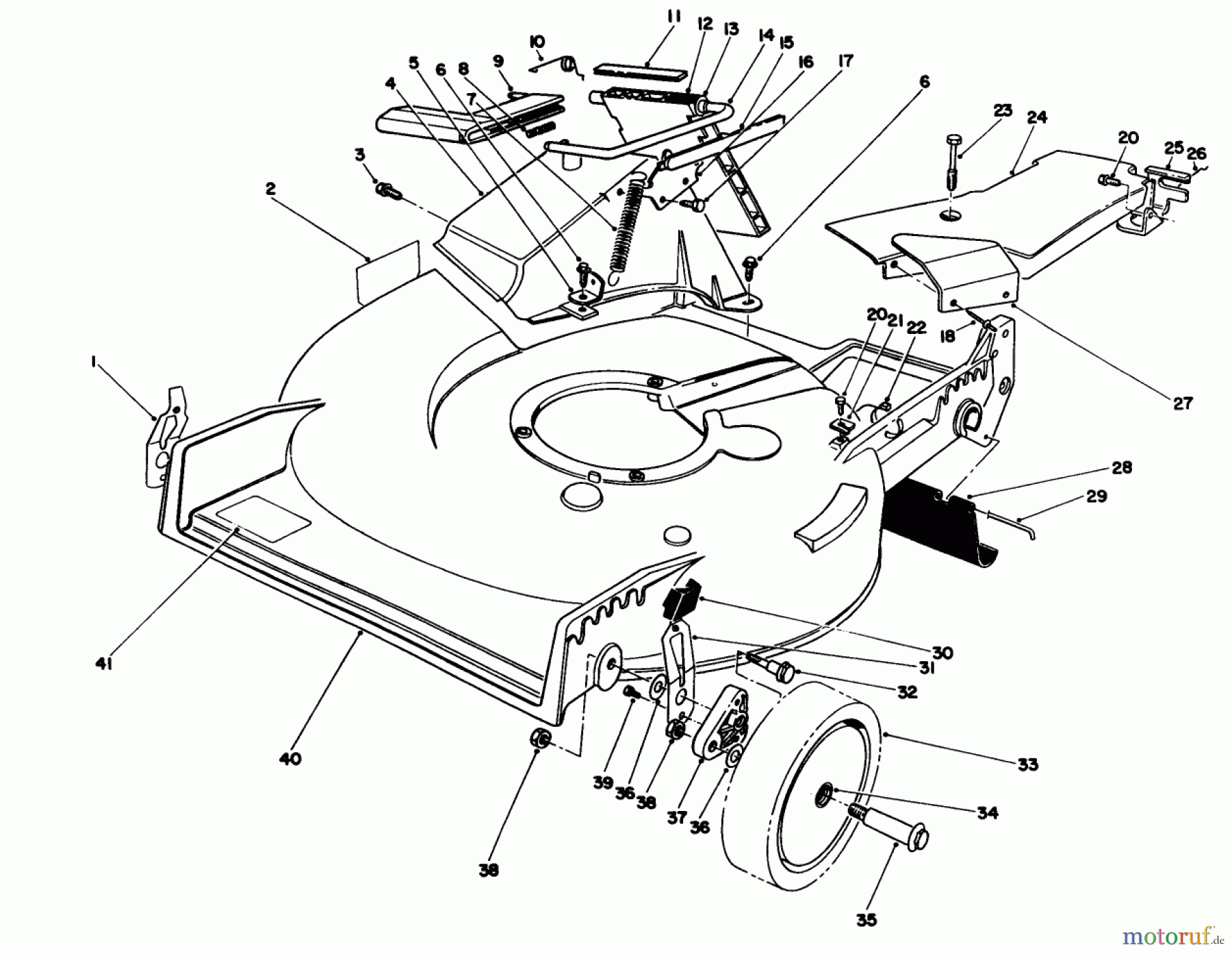  Toro Neu Mowers, Walk-Behind Seite 1 20216 - Toro Lawnmower, 1991 (1000001-1999999) HOUSING ASSEMBLY