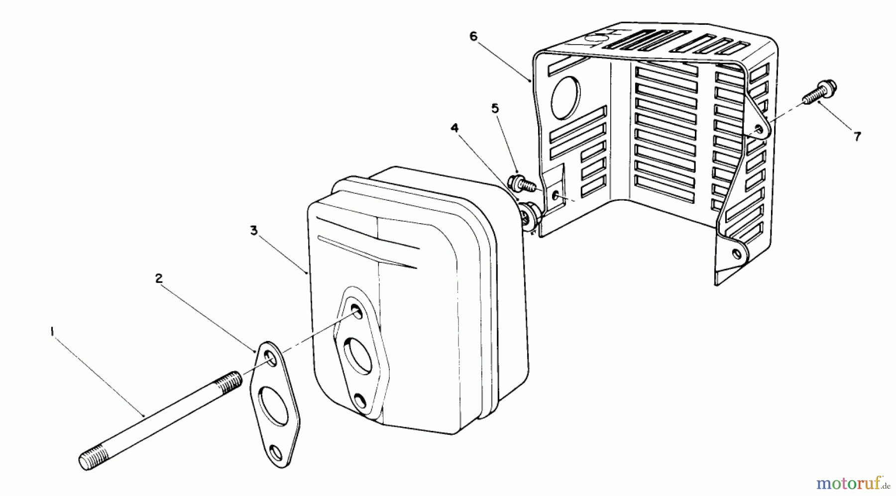  Toro Neu Mowers, Walk-Behind Seite 1 20219 - Toro Lawnmower, 1991 (1000001-1999999) MUFFLER ASSEMBLY (MODEL NO. VML0-2)