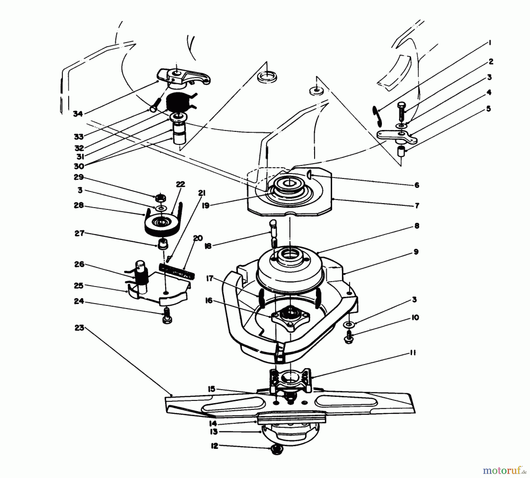  Toro Neu Mowers, Walk-Behind Seite 1 20324 - Toro Lawnmower, 1992 (2000001-2999999) BLADE BRAKE CLUTCH ASSEMBLY