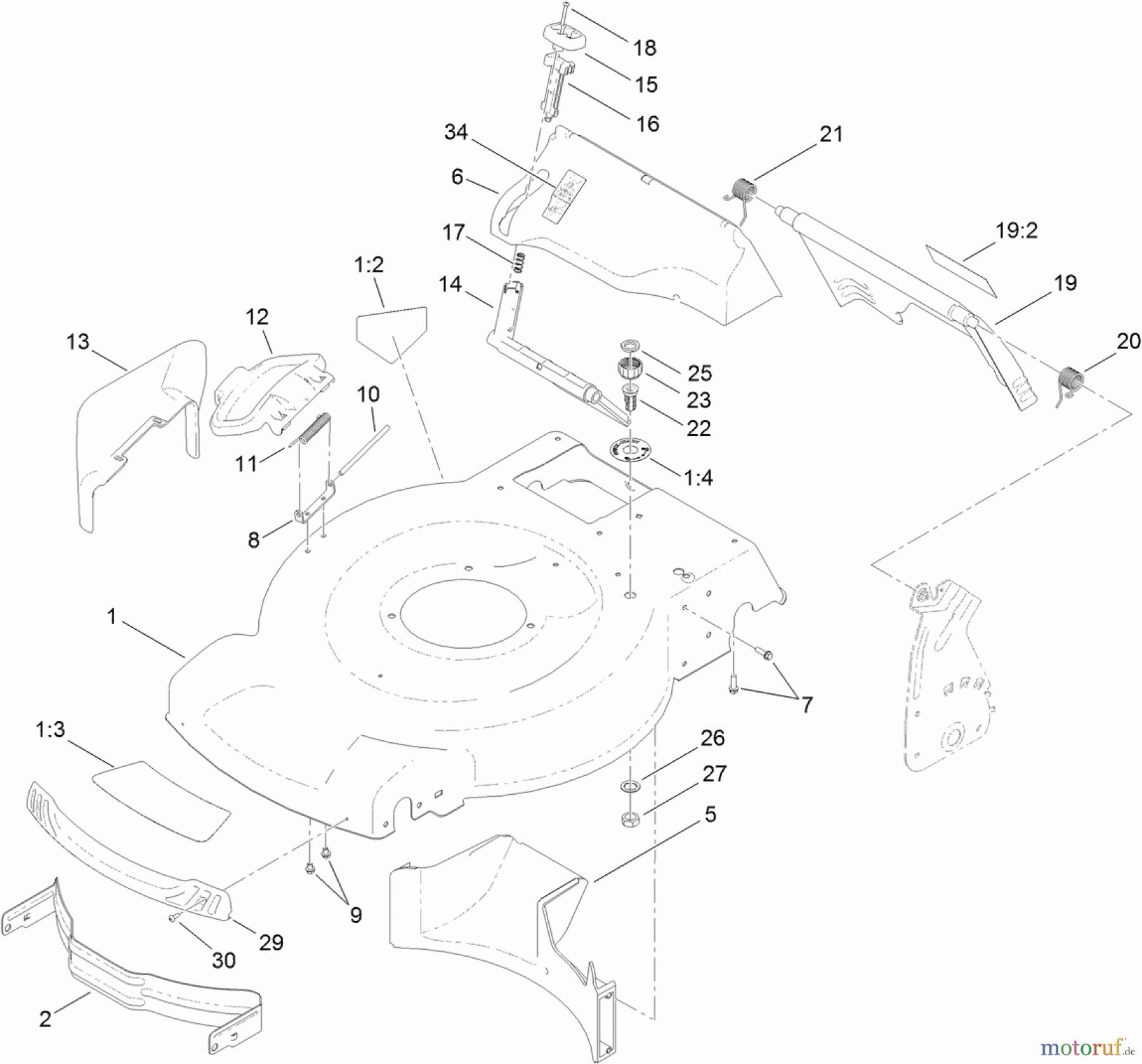  Toro Neu Mowers, Walk-Behind Seite 1 20332C - Toro 22