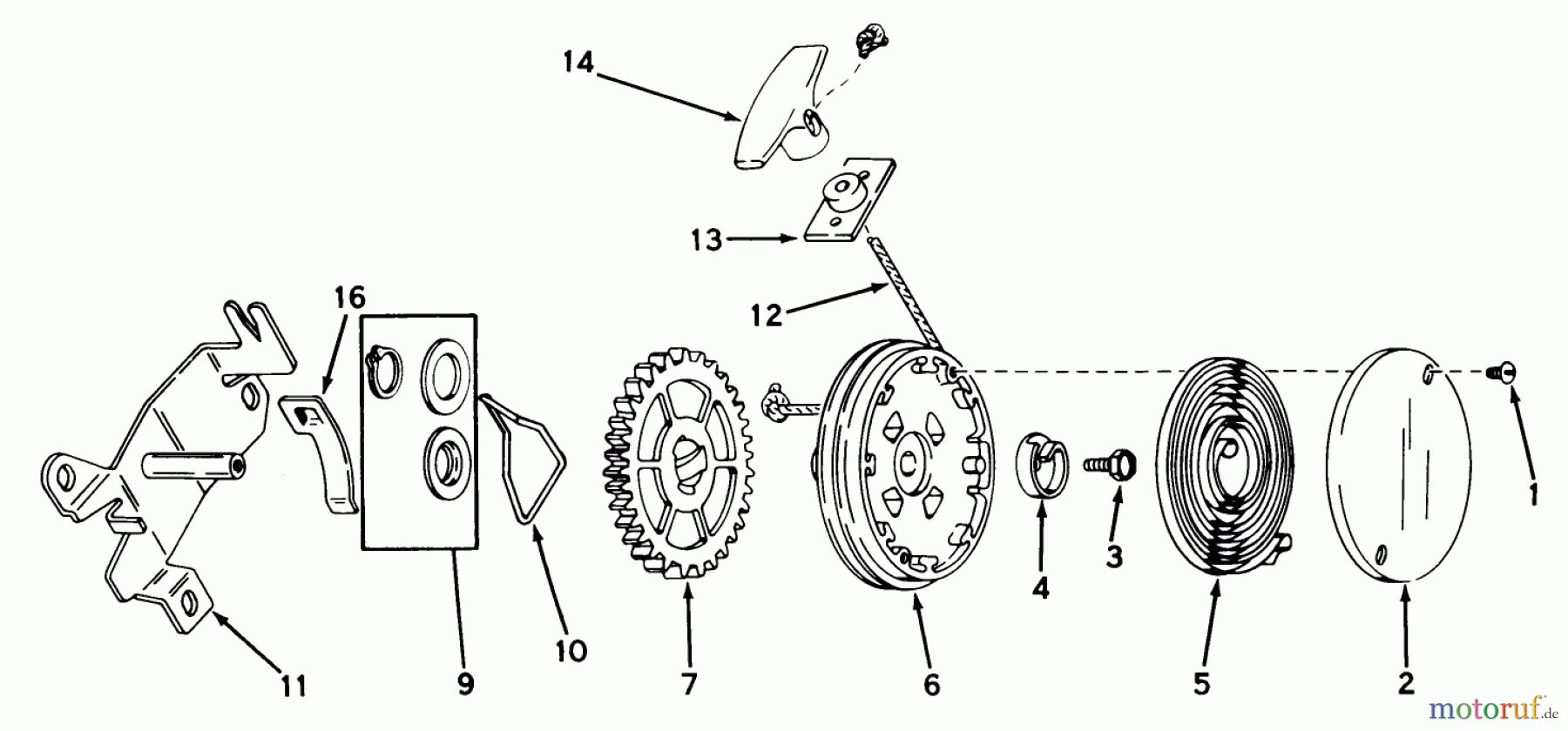  Toro Neu Mowers, Walk-Behind Seite 1 20407 - Toro Lawnmower, 1977 (7000001-7999999) REWIND STARTER NO. 590450A