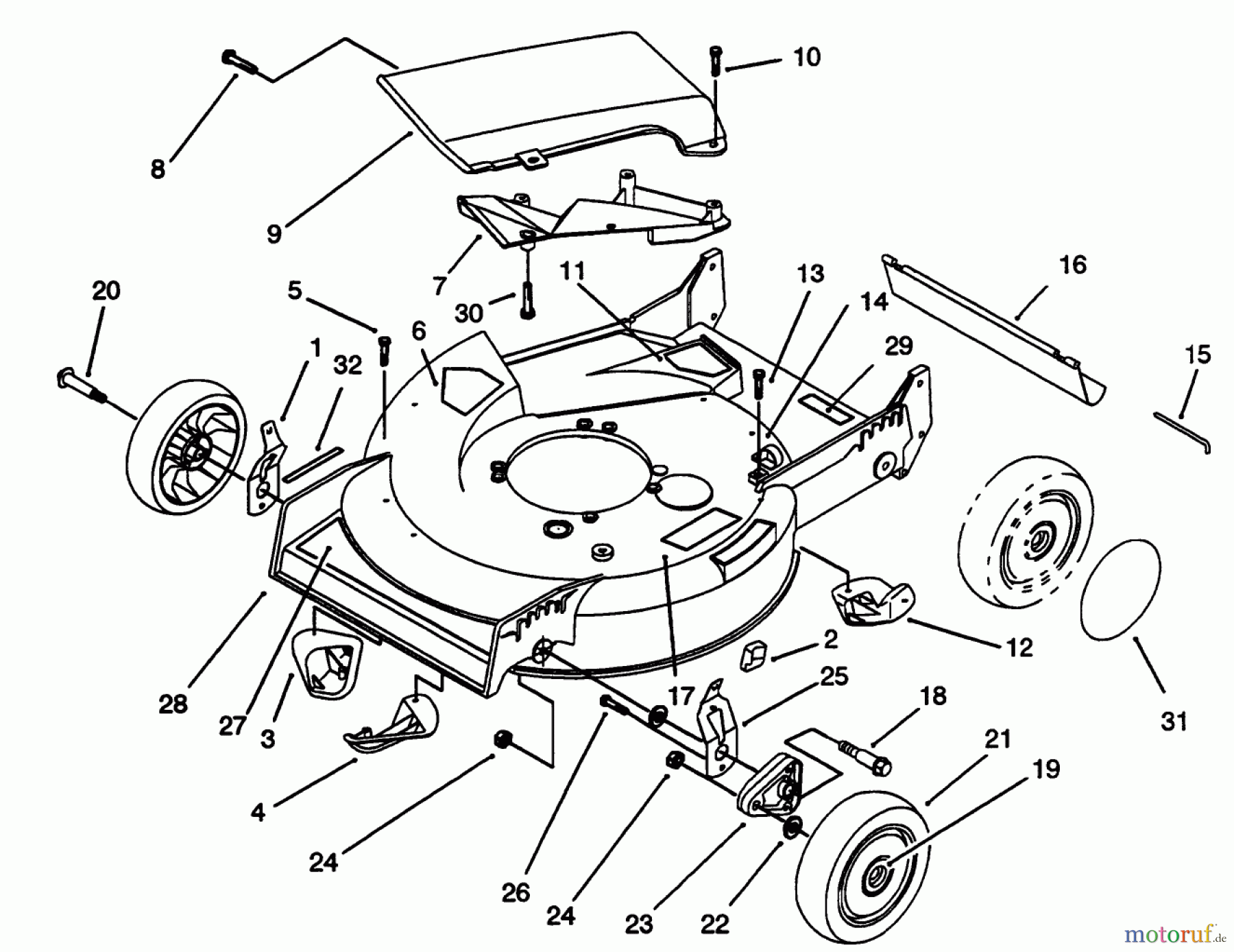  Toro Neu Mowers, Walk-Behind Seite 1 20433 - Toro Lawnmower, 1993 (39000001-39999999) HOUSING ASSEMBLY