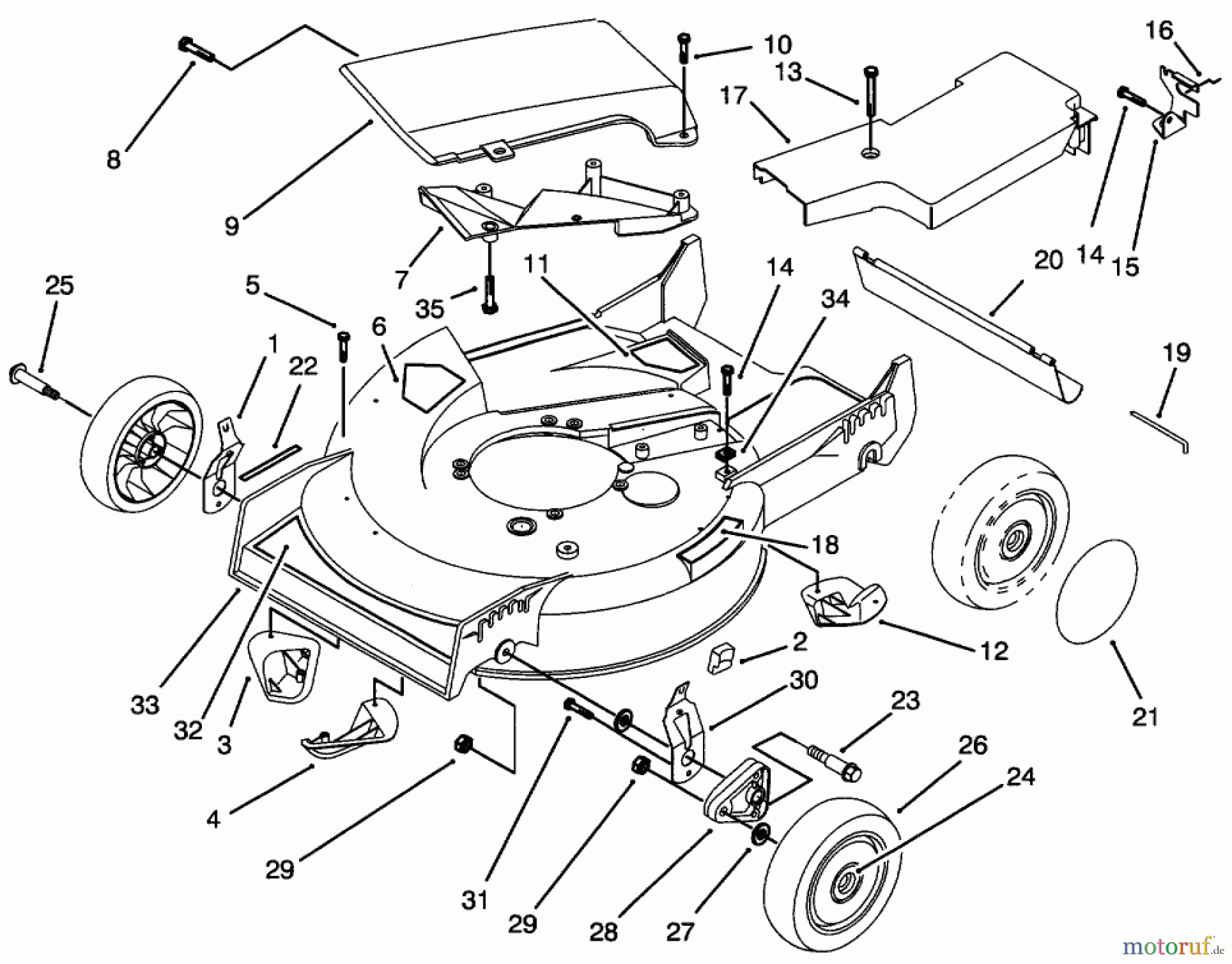  Toro Neu Mowers, Walk-Behind Seite 1 20438 - Toro Lawnmower, 1993 (39000001-39999999) HOUSING ASSEMBLY