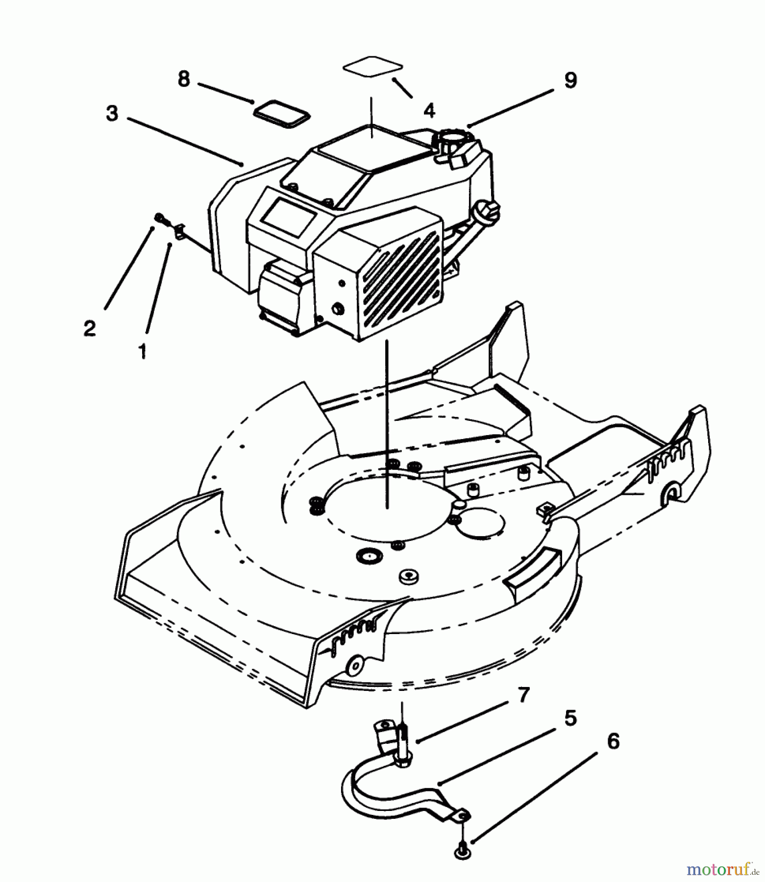  Toro Neu Mowers, Walk-Behind Seite 1 20438WF - Toro Lawnmower, 1993 (39000001-39999999) ENGINE ASSEMBLY