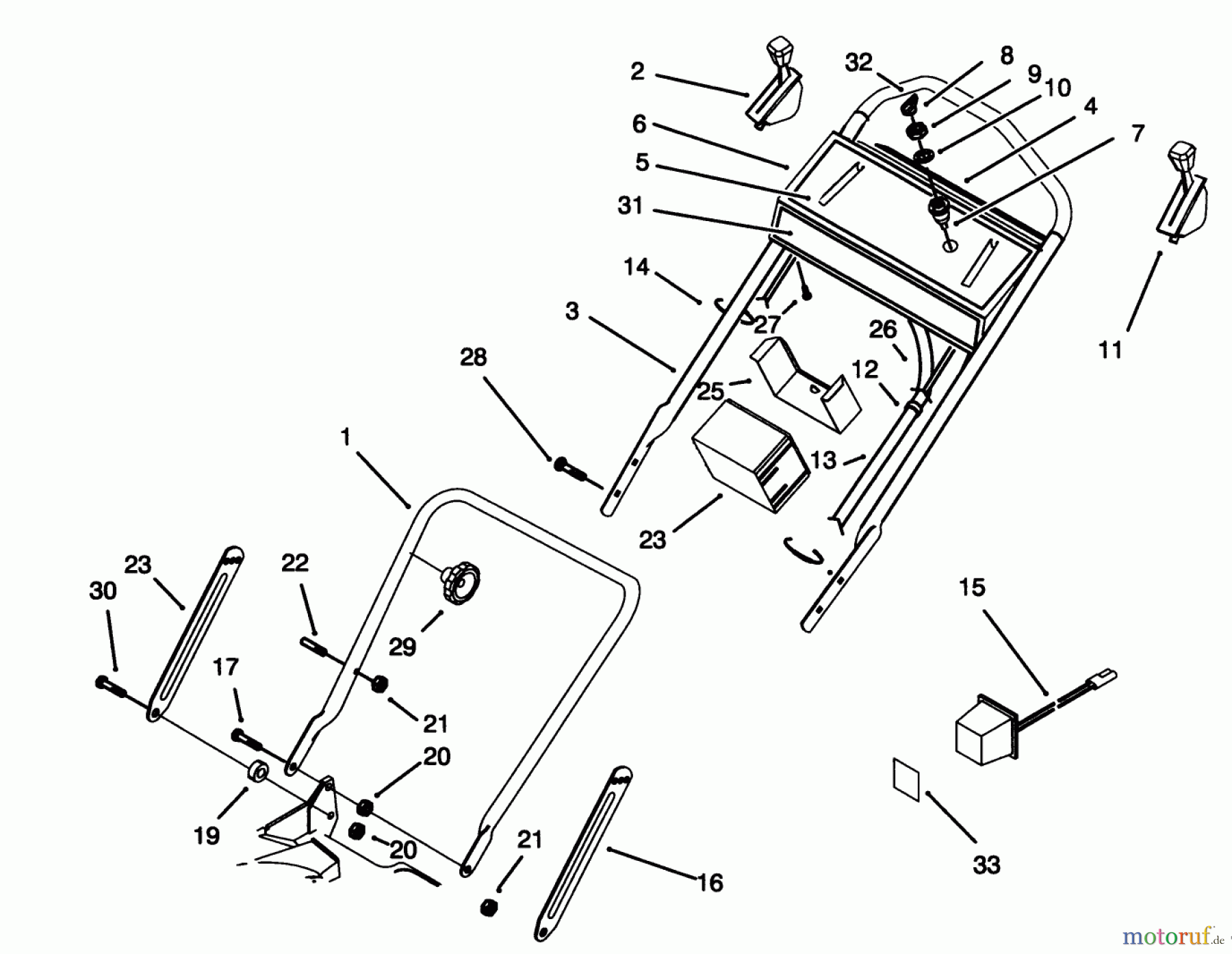  Toro Neu Mowers, Walk-Behind Seite 1 20439 - Toro Lawnmower, 1993 (39000001-39999999) HANDLE ASSEMBLY