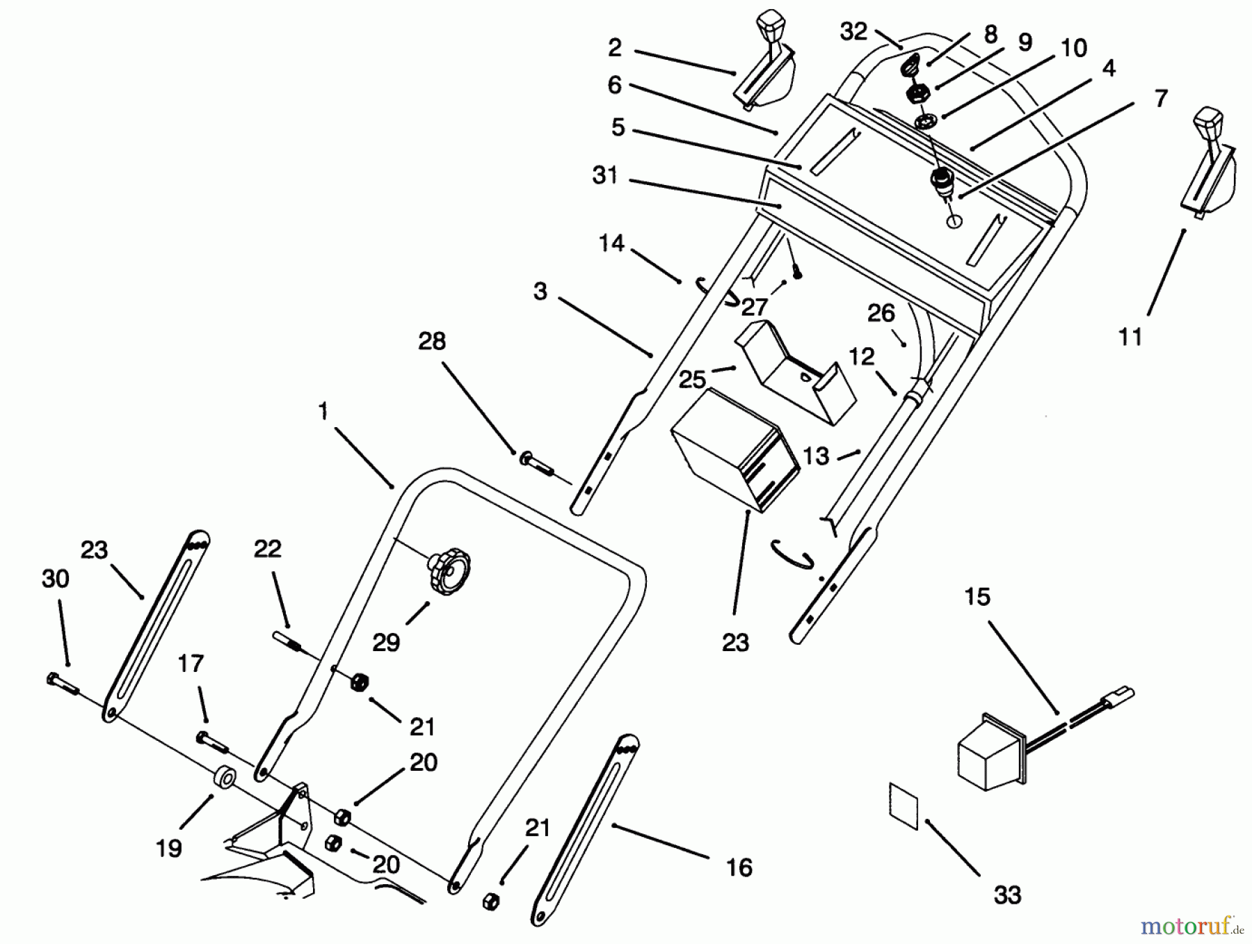  Toro Neu Mowers, Walk-Behind Seite 1 20439 - Toro Lawnmower, 1994 (49000001-49999999) HANDLE ASSEMBLY