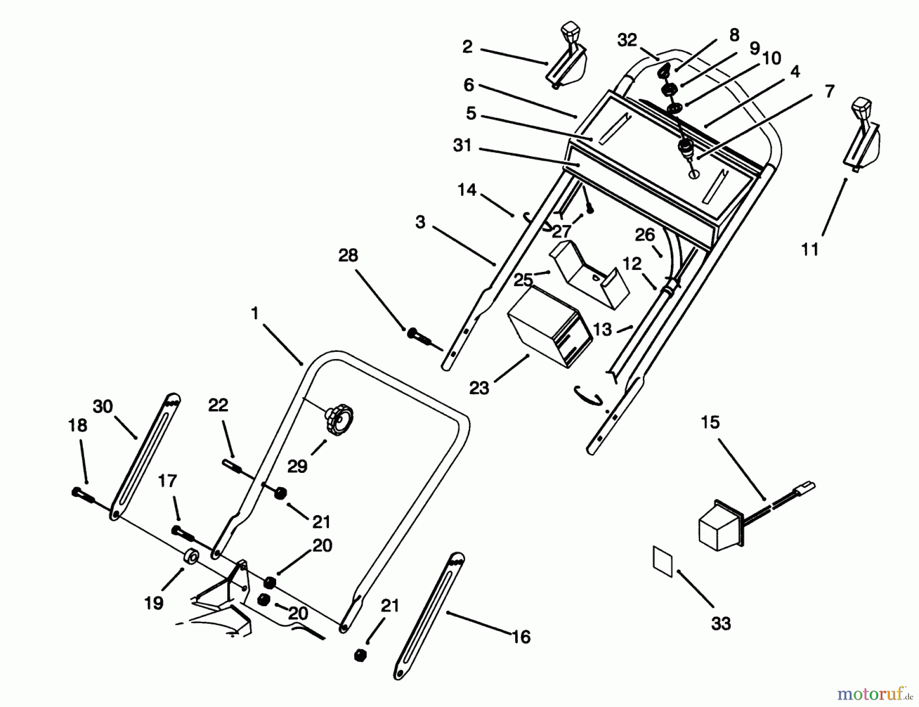  Toro Neu Mowers, Walk-Behind Seite 1 20439WF - Toro Lawnmower, 1993 (39000001-39999999) HANDLE ASSEMBLY