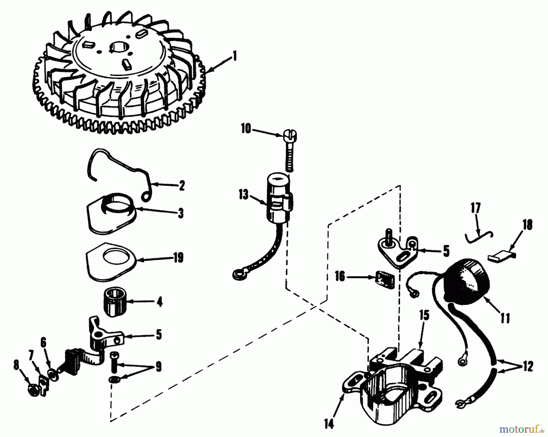  Toro Neu Mowers, Walk-Behind Seite 1 20550 - Toro Lawnmower, 1974 (4000001-4999999) MAGNETO NO. 610900 (MOWER MODEL NO. 20660)