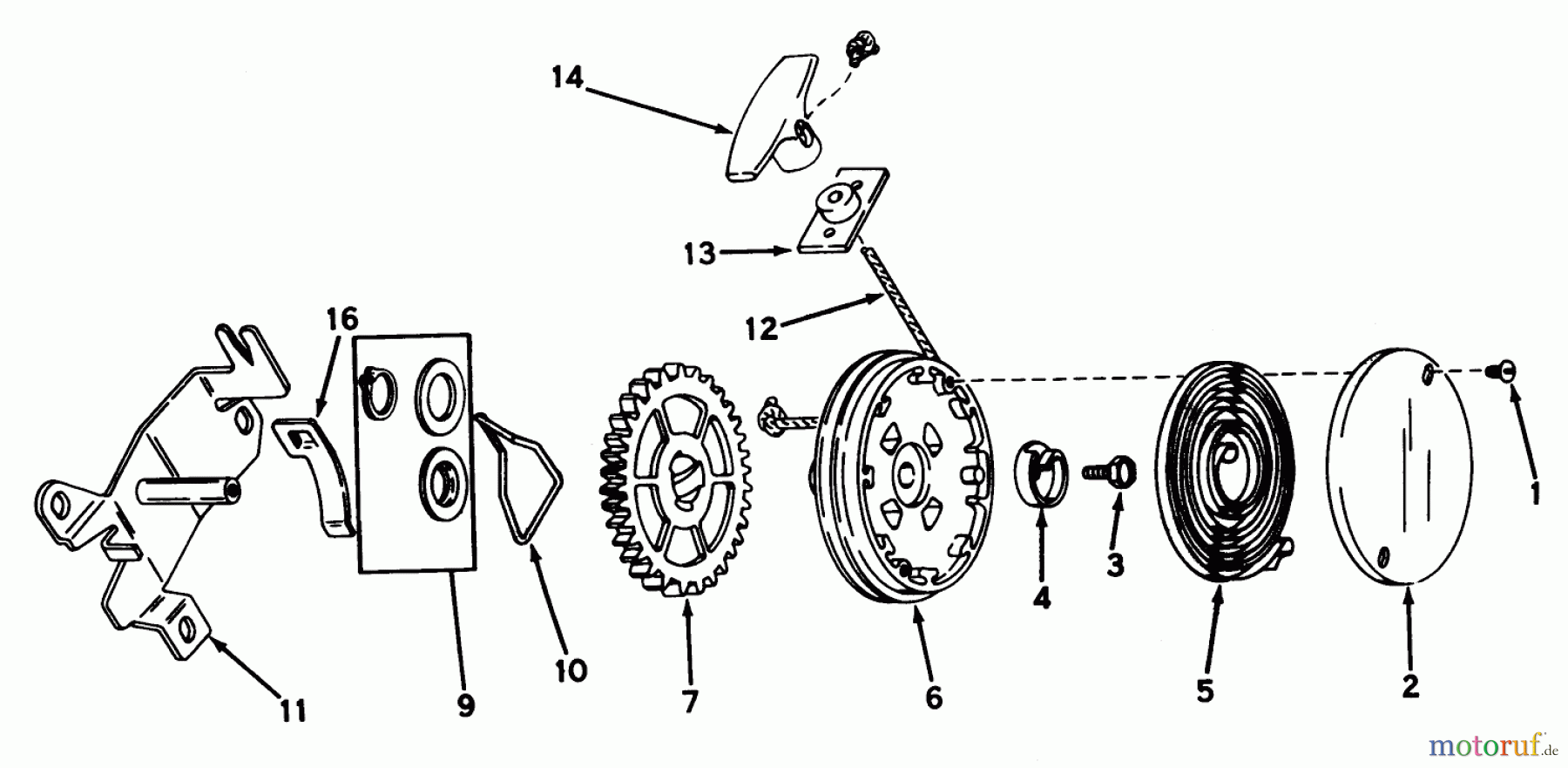  Toro Neu Mowers, Walk-Behind Seite 1 20440 - Toro Lawnmower, 1974 (4000001-4999999) REWIND STARTER NO. 590450A (MOWER MODEL NOS. 20440 AND 20550)