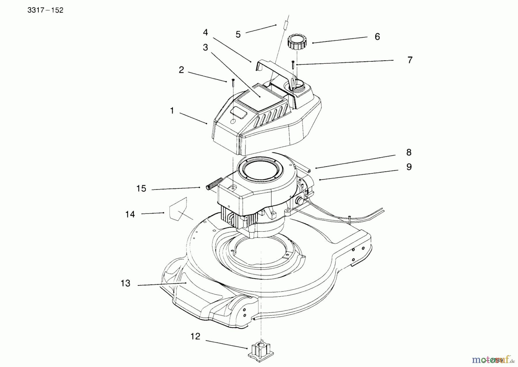  Toro Neu Mowers, Walk-Behind Seite 1 20441 - Toro Lawnmower, 1995 (5900001-5999999) ENGINE ASSEMBLY #1