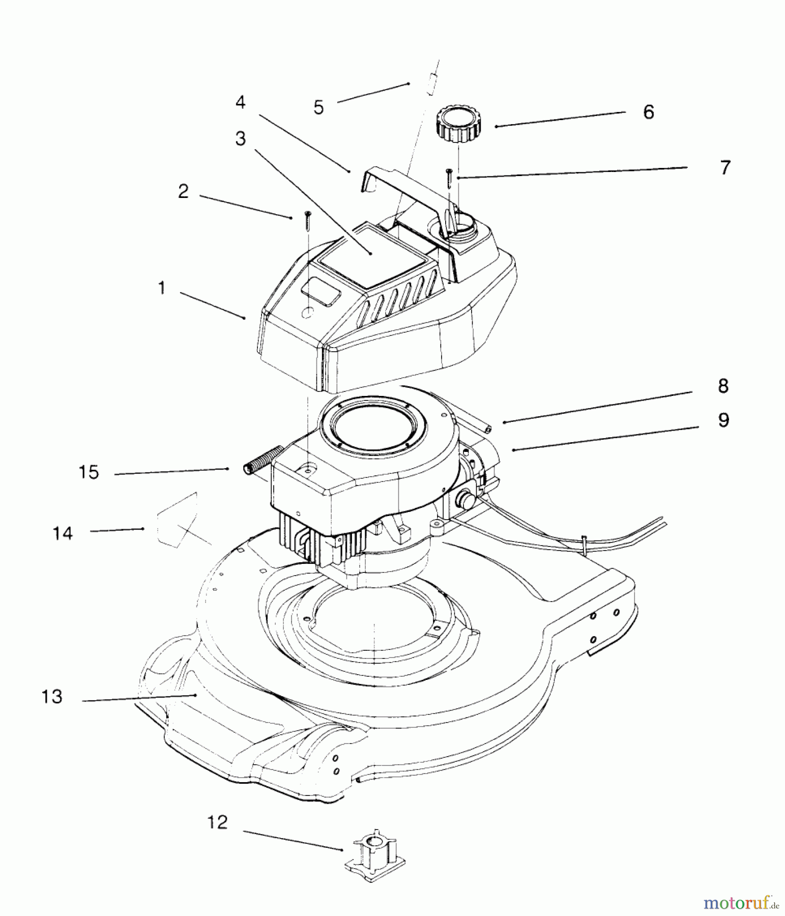  Toro Neu Mowers, Walk-Behind Seite 1 20443 - Toro Lawnmower, 1996 (6900001-6999999) ENGINE ASSEMBLY #1