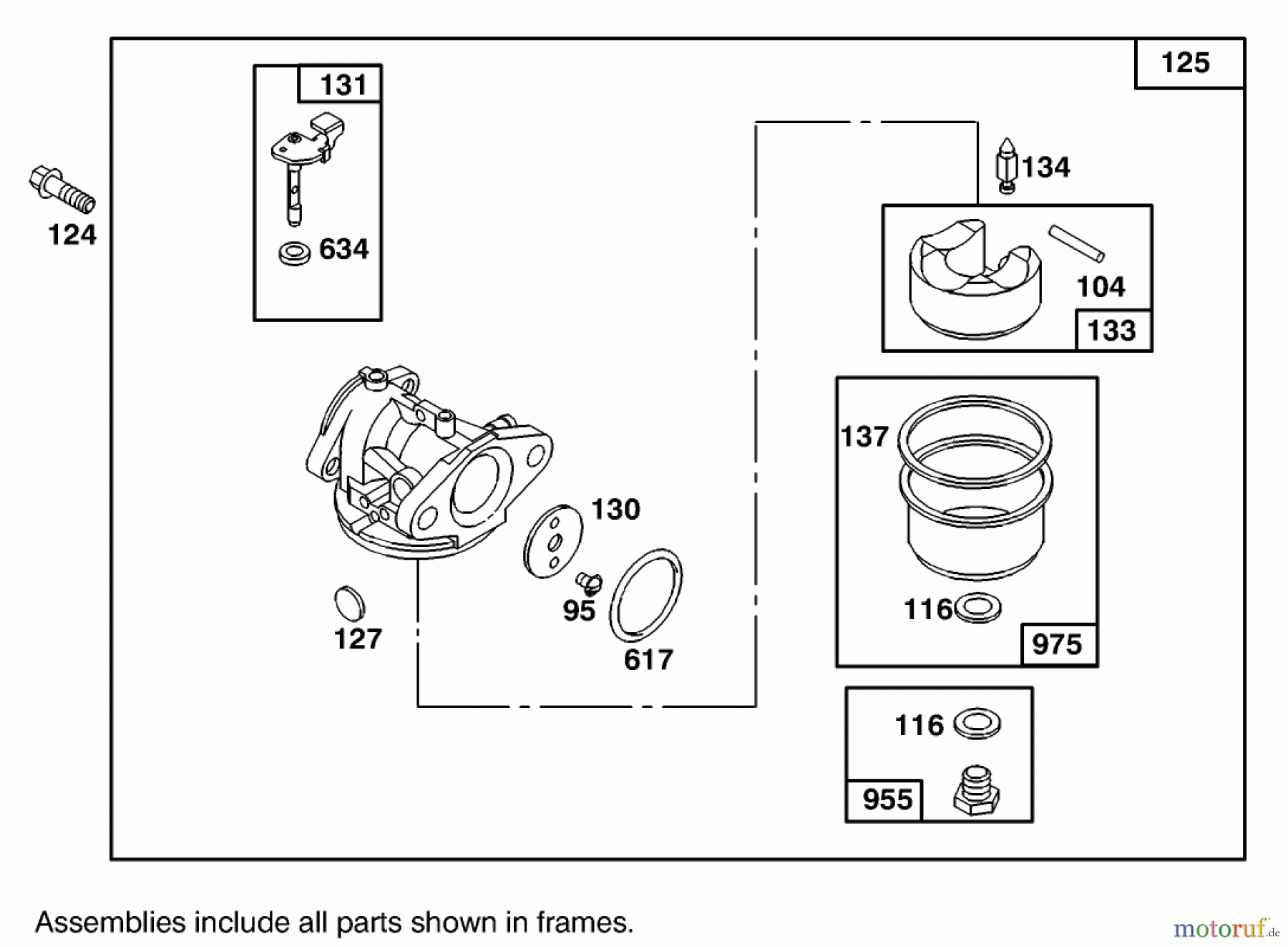  Toro Neu Mowers, Walk-Behind Seite 1 20442 - Toro Lawnmower, 1995 (5900001-5999999) CARBURETOR ASSEMBLY BRIGGS AND STRATTON 127802-0640-01