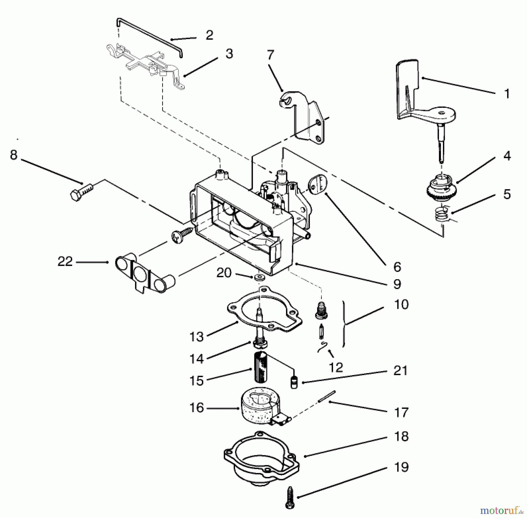  Toro Neu Mowers, Walk-Behind Seite 1 20442 - Toro Lawnmower, 1995 (5900001-5999999) CARBURETOR ASSEMBLY (MODEL NO. 20442 ONLY)