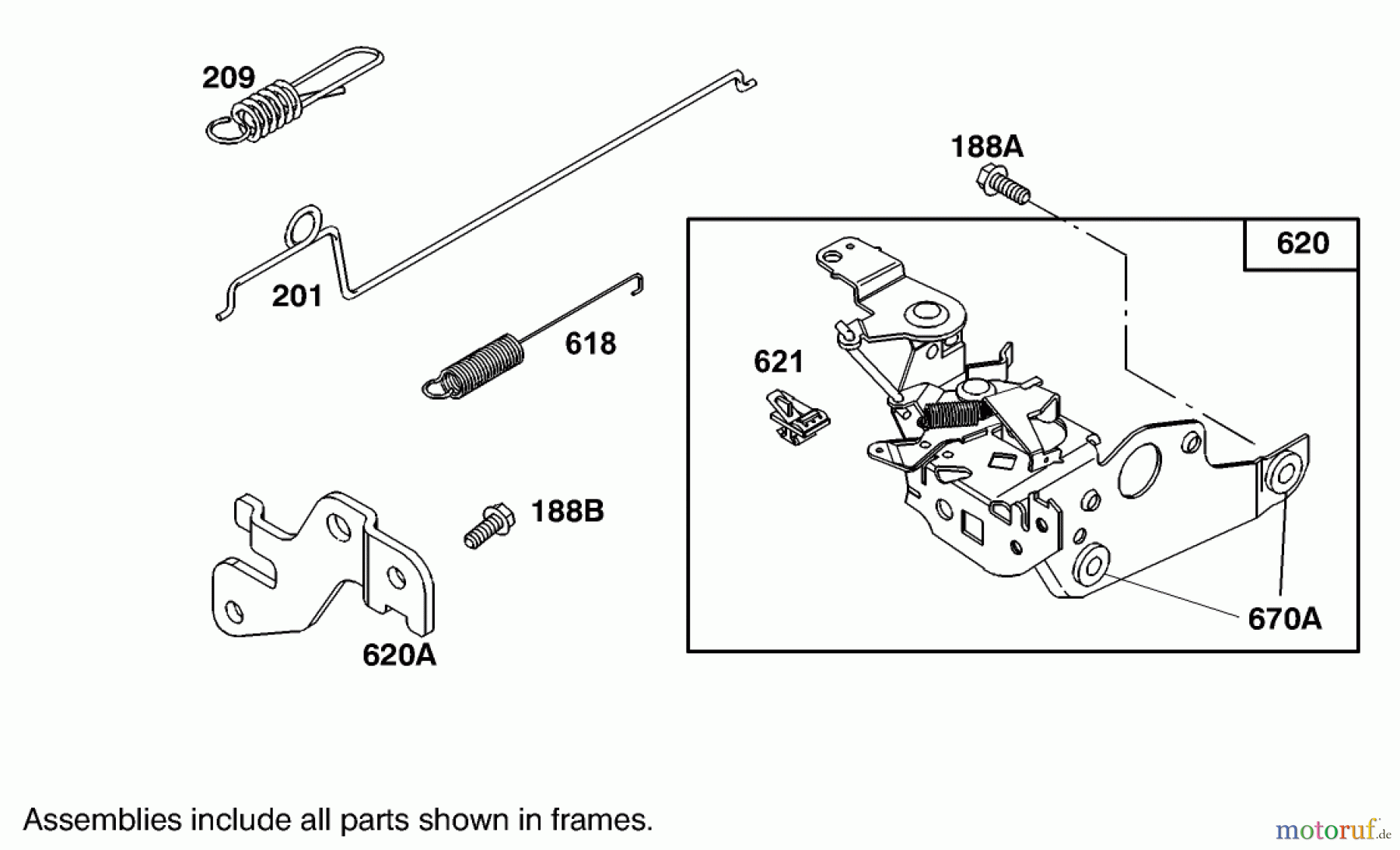  Toro Neu Mowers, Walk-Behind Seite 1 20444 - Toro Lawnmower, 1995 (5900001-5999999) CARBURETOR LINK ASSEMBLY BRIGGS AND STRATTON 127802-0640-01