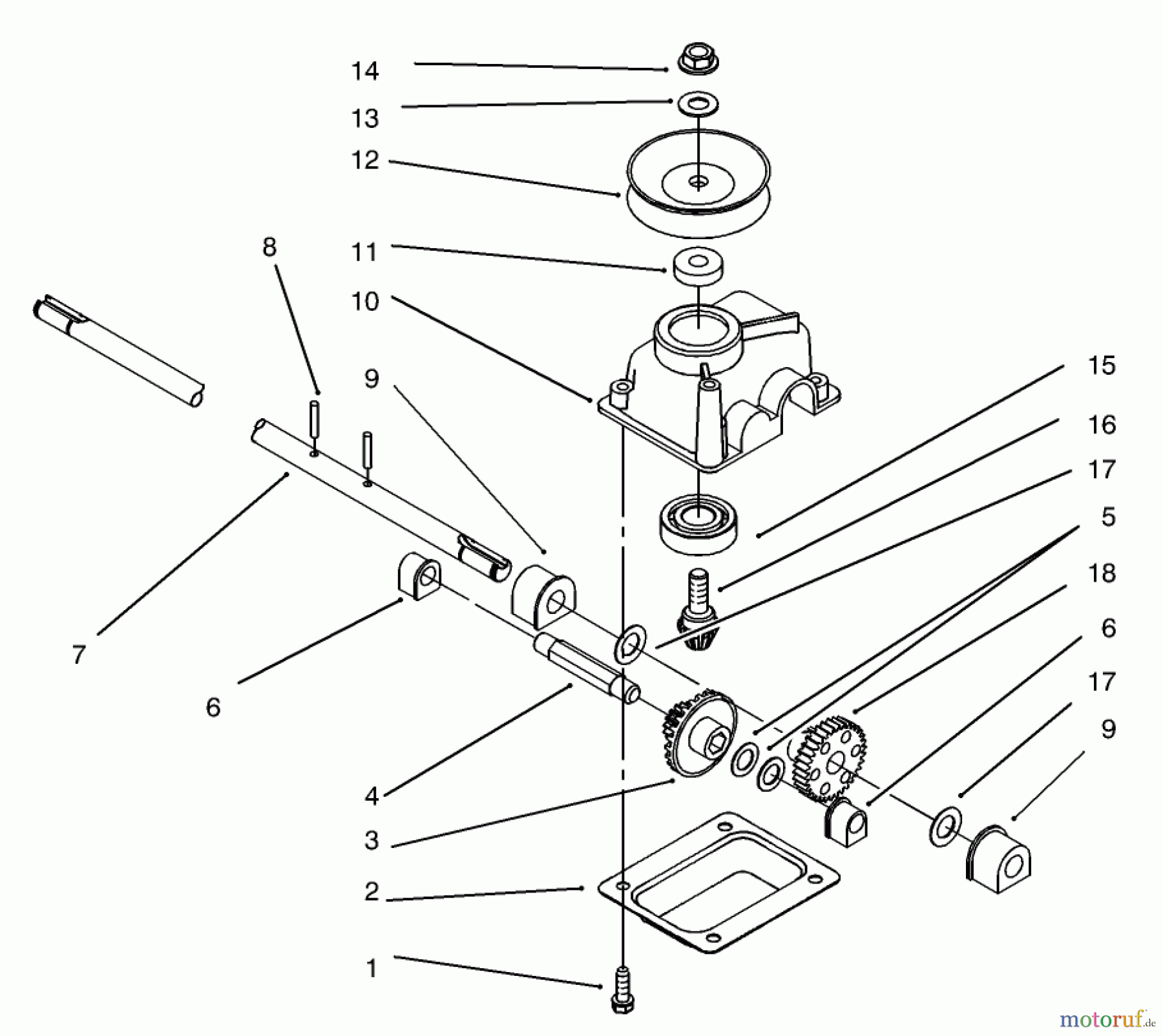  Toro Neu Mowers, Walk-Behind Seite 1 20442 - Toro Lawnmower, 1995 (5900001-5999999) GEAR CASE ASSEMBLY