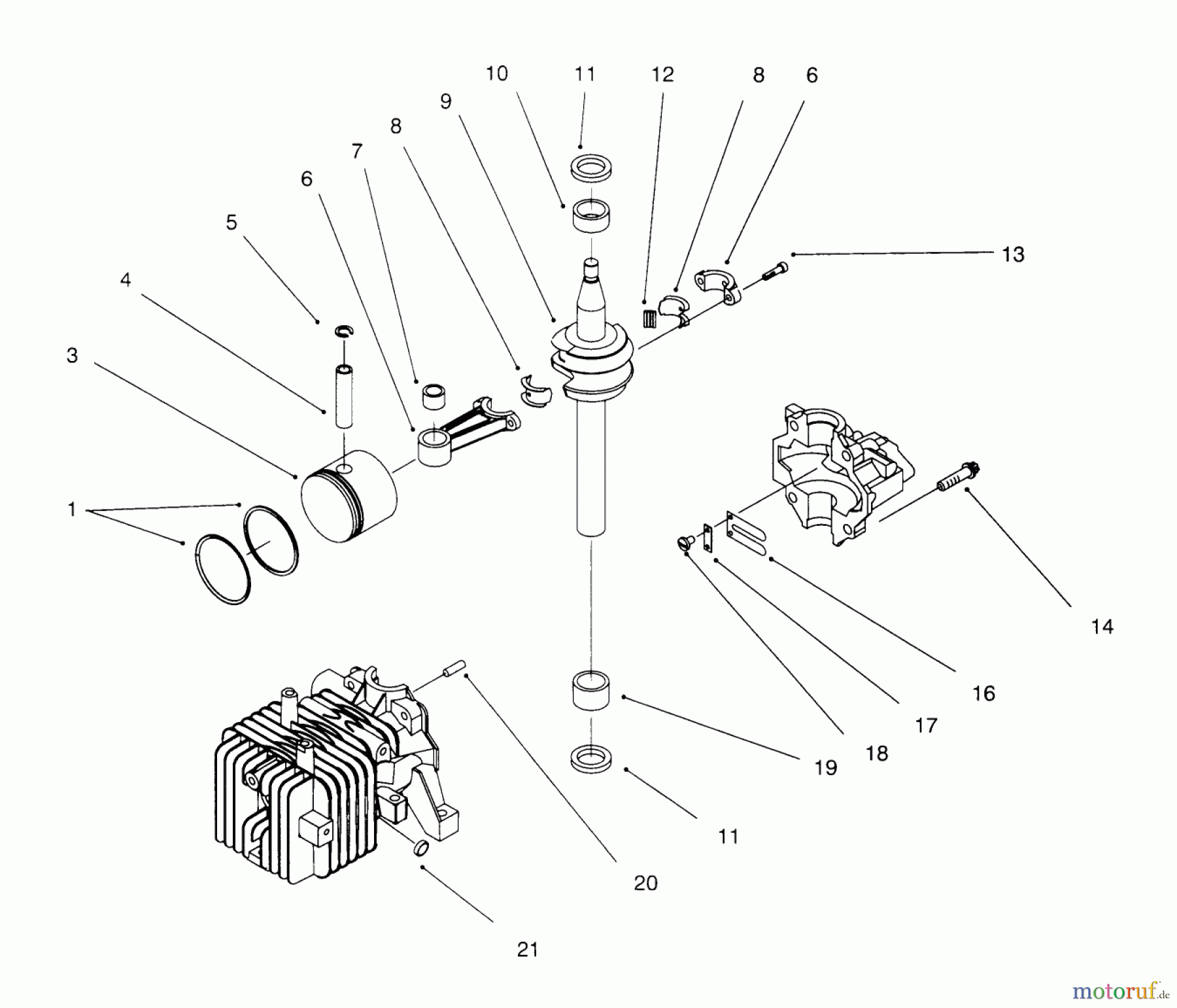  Toro Neu Mowers, Walk-Behind Seite 1 20454 - Toro Lawnmower, 1996 (6900001-6999999) BLOCK ASSEMBLY (MODEL NO. 20442 ONLY)