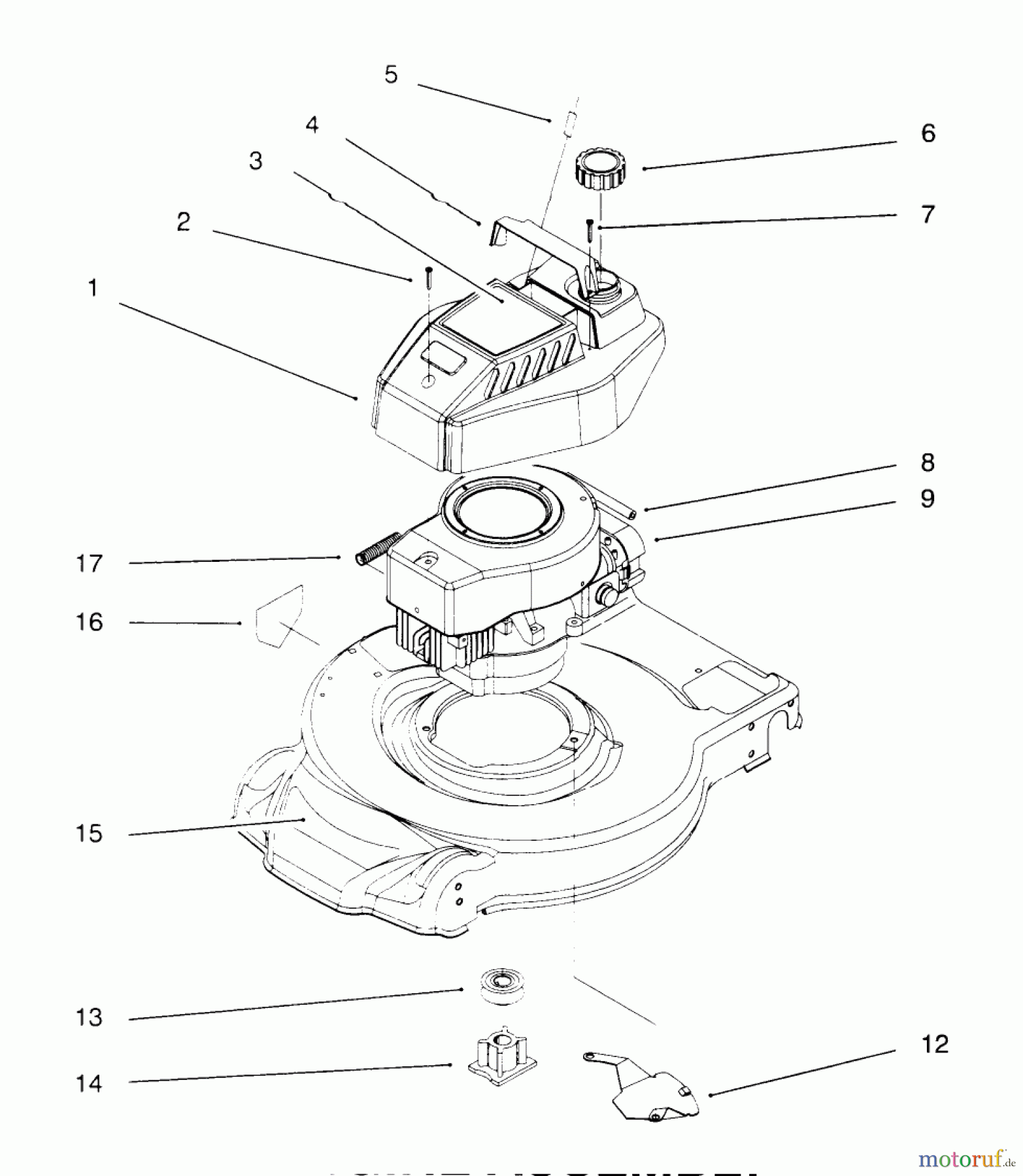  Toro Neu Mowers, Walk-Behind Seite 1 20444 - Toro Lawnmower, 1996 (6900001-6999999) ENGINE ASSEMBLY #1