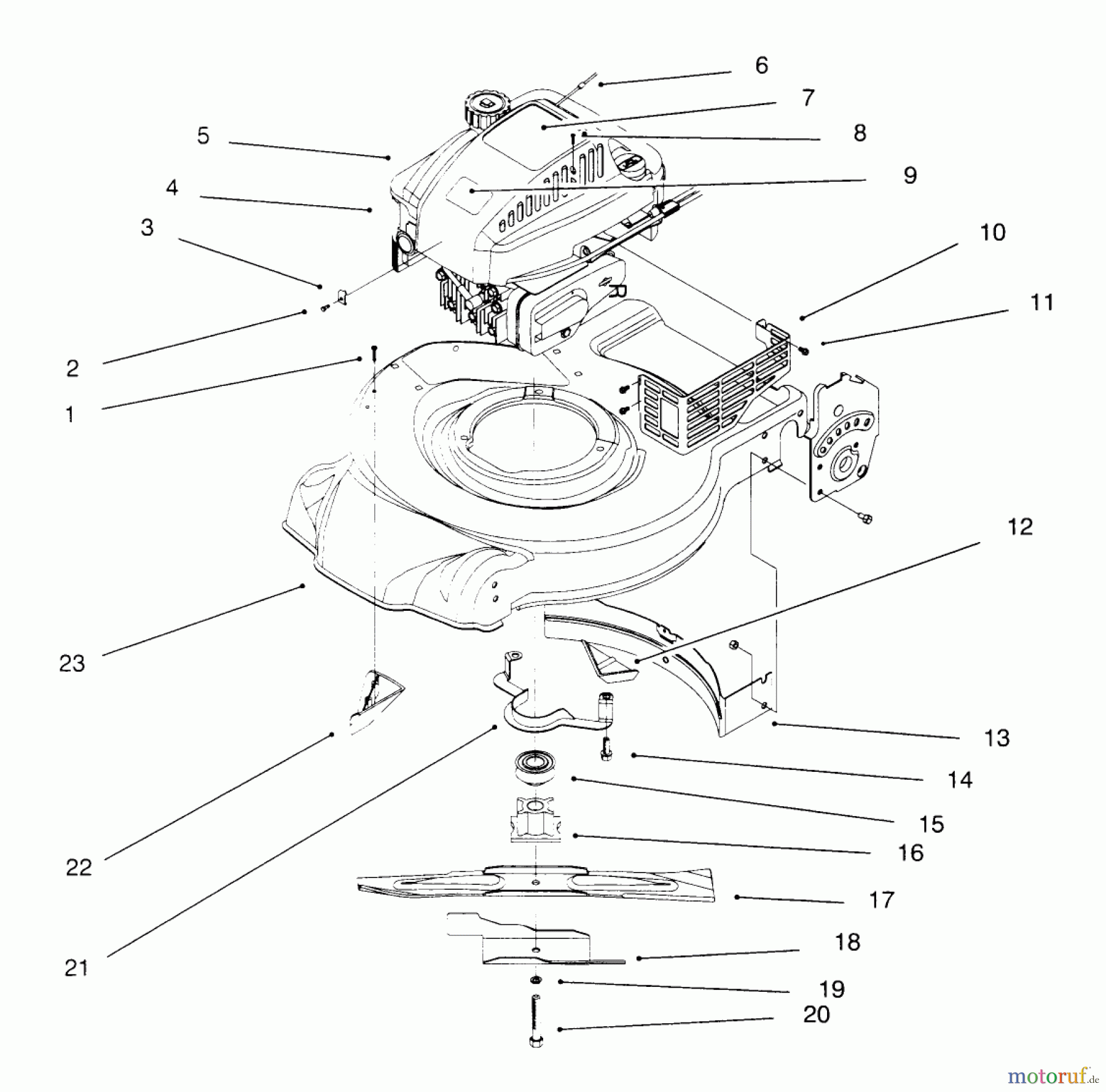  Toro Neu Mowers, Walk-Behind Seite 1 20442 - Toro Lawnmower, 1996 (6900001-6999999) ENGINE ASSEMBLY #2