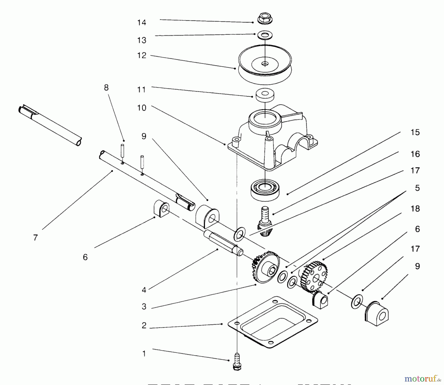  Toro Neu Mowers, Walk-Behind Seite 1 20444 - Toro Lawnmower, 1996 (6900001-6999999) GEAR CASE ASSEMBLY