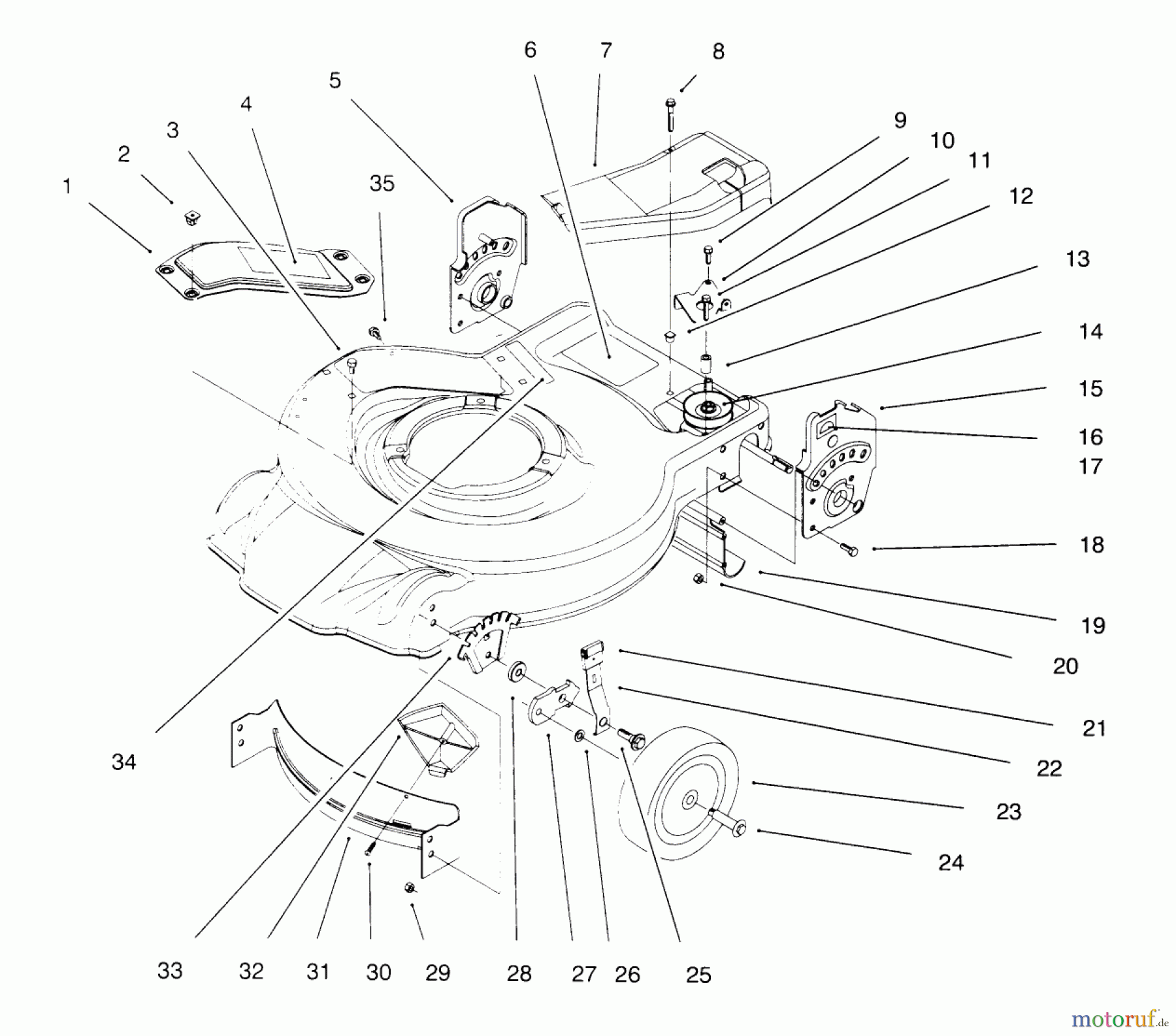  Toro Neu Mowers, Walk-Behind Seite 1 20442 - Toro Lawnmower, 1996 (6900001-6999999) HOUSING ASSEMBLY