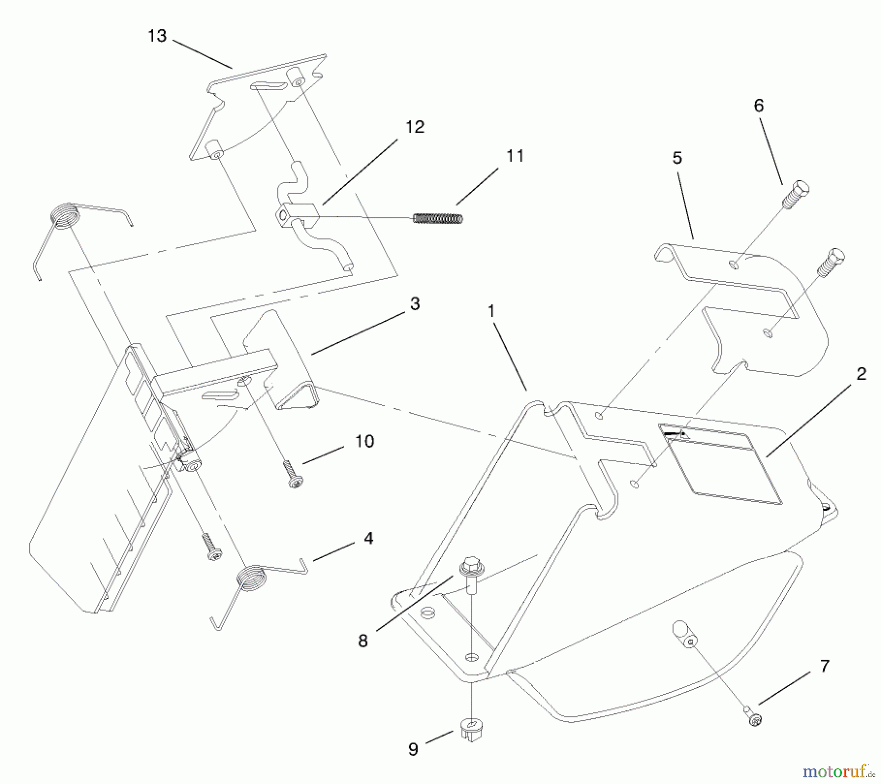  Toro Neu Mowers, Walk-Behind Seite 1 20445 - Toro Lawnmower, 1997 (7900001-7999999) DISCHARGE CHUTE ASSEMBLY