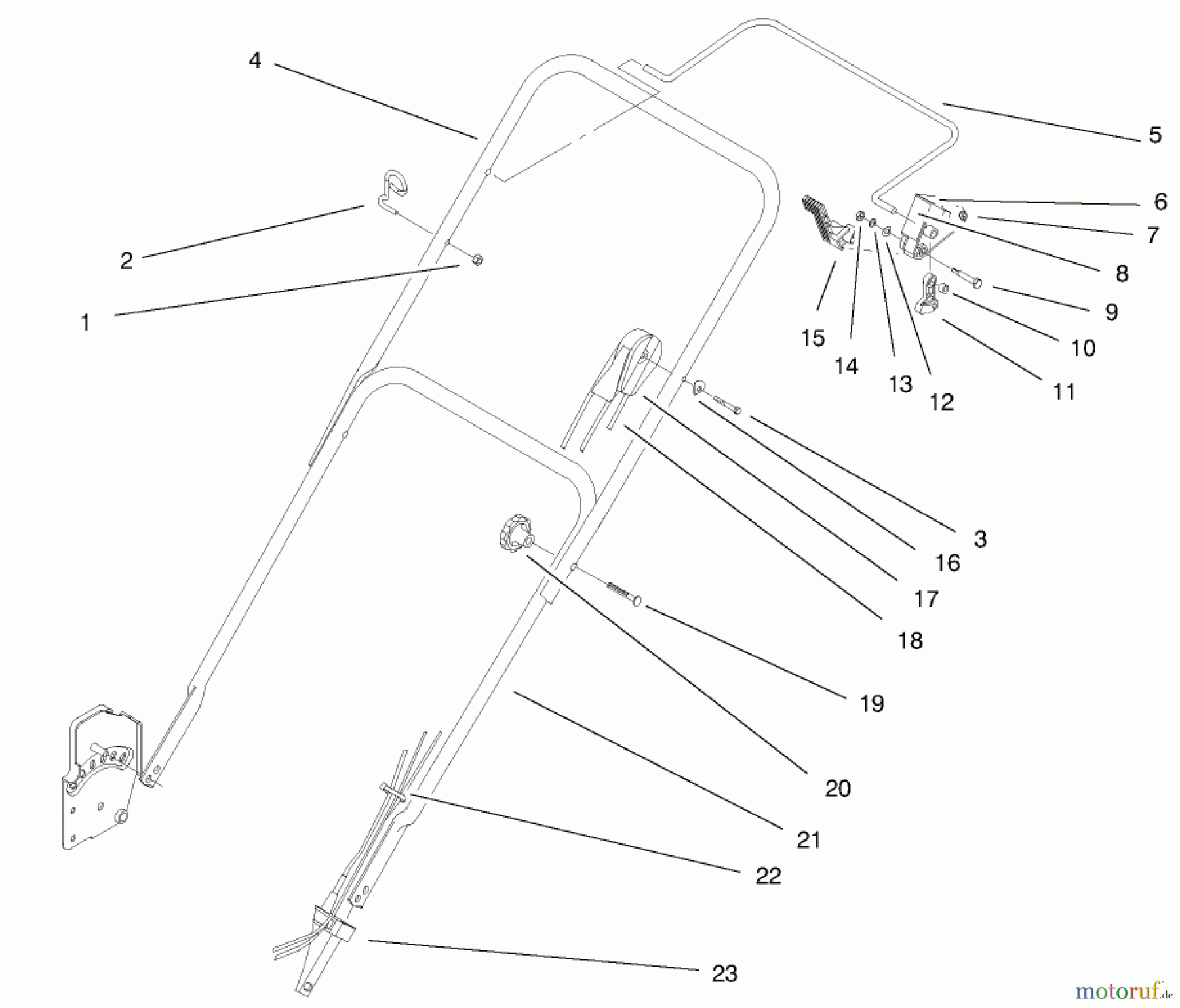  Toro Neu Mowers, Walk-Behind Seite 1 20448 - Toro Lawnmower, 1997 (7900001-7999999) HANDLE ASSEMBLY