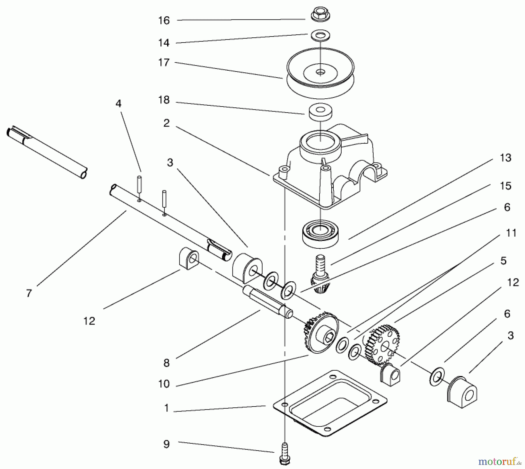  Toro Neu Mowers, Walk-Behind Seite 1 20452 (R-21S) - Toro Recycler Mower, R-21S, 1998 (8900001-8999999) GEAR CASE ASSEMBLY