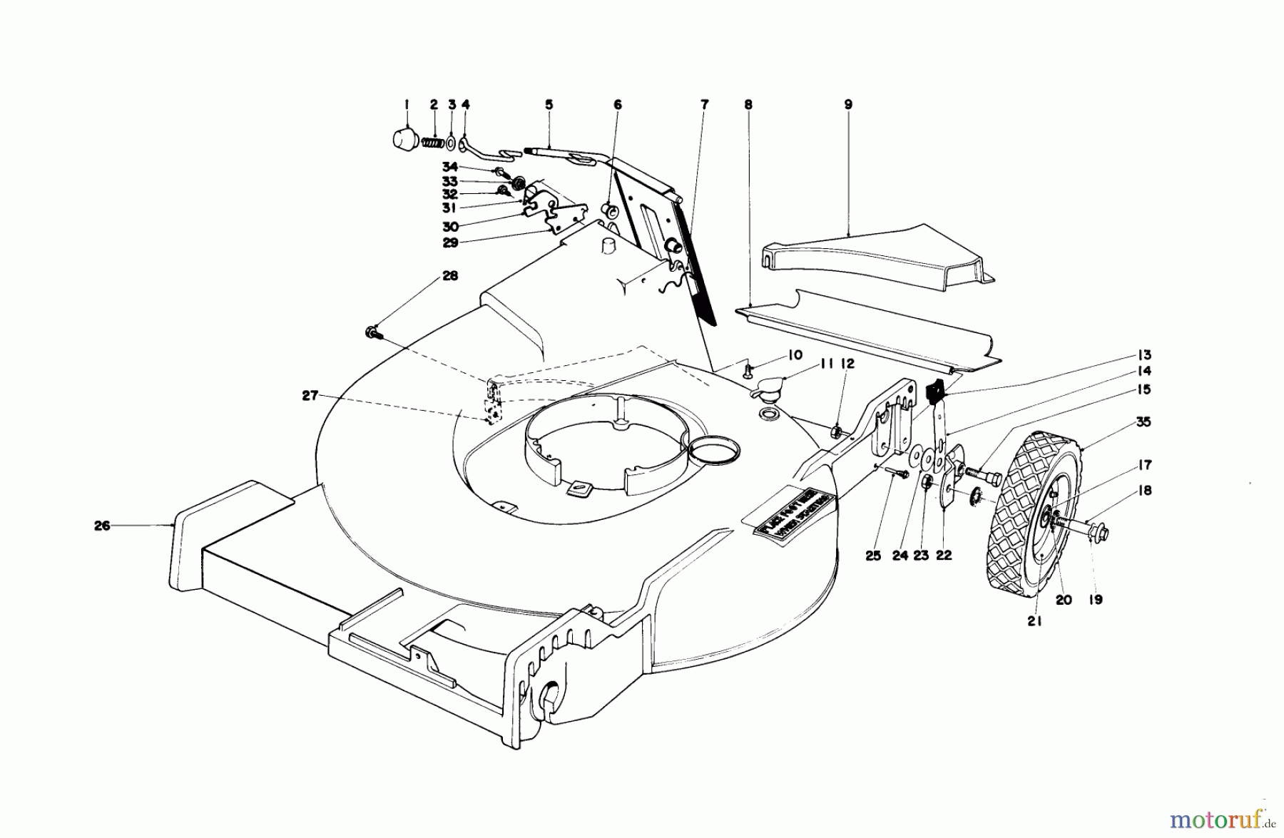  Toro Neu Mowers, Walk-Behind Seite 1 20456 - Toro Lawnmower, 1976 (6000001-6999999) HOUSING ASSEMBLY