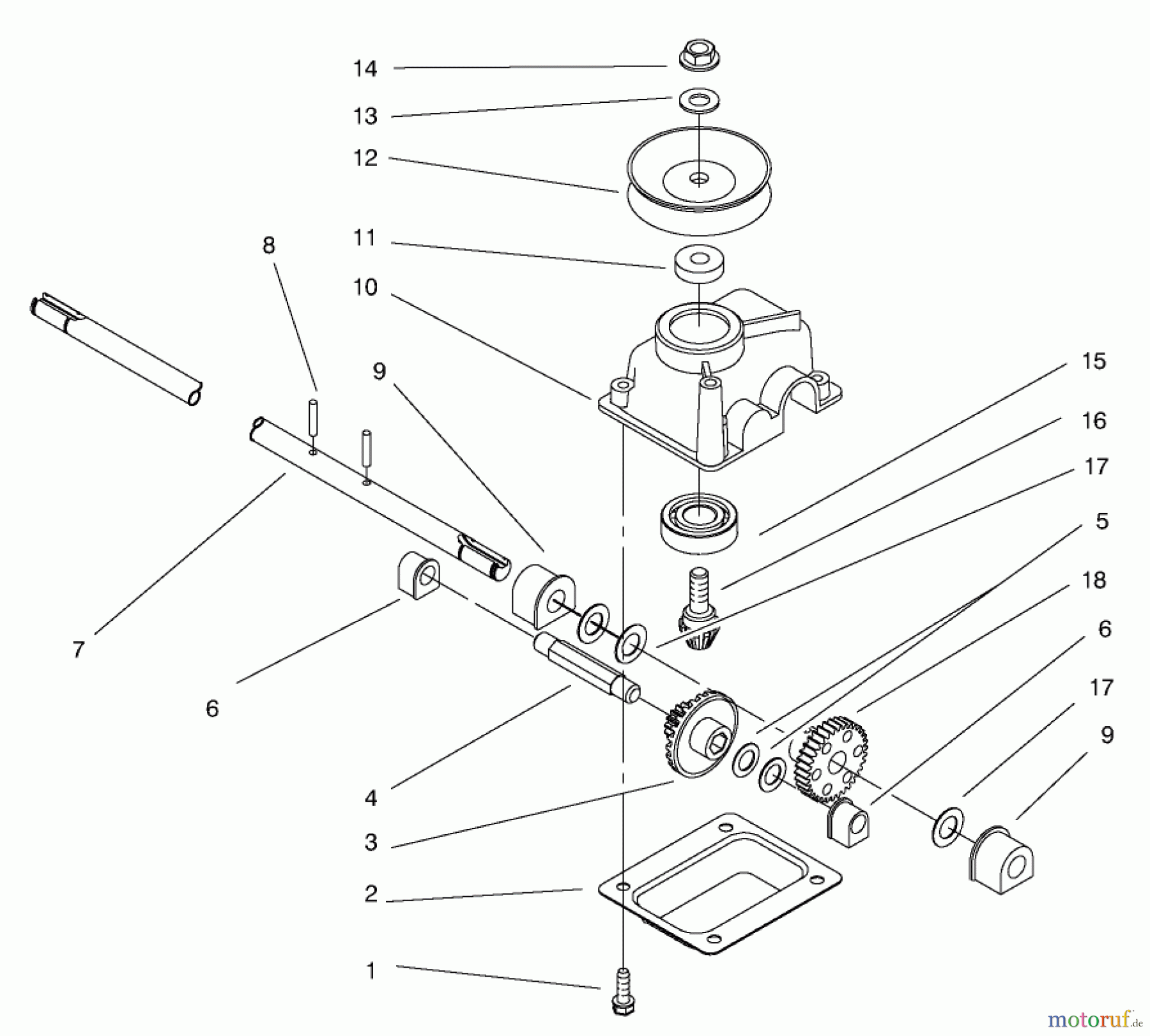  Toro Neu Mowers, Walk-Behind Seite 1 20457 - Toro Lawnmower, 1997 (7900001-7999999) GEARCASE ASSEMBLY