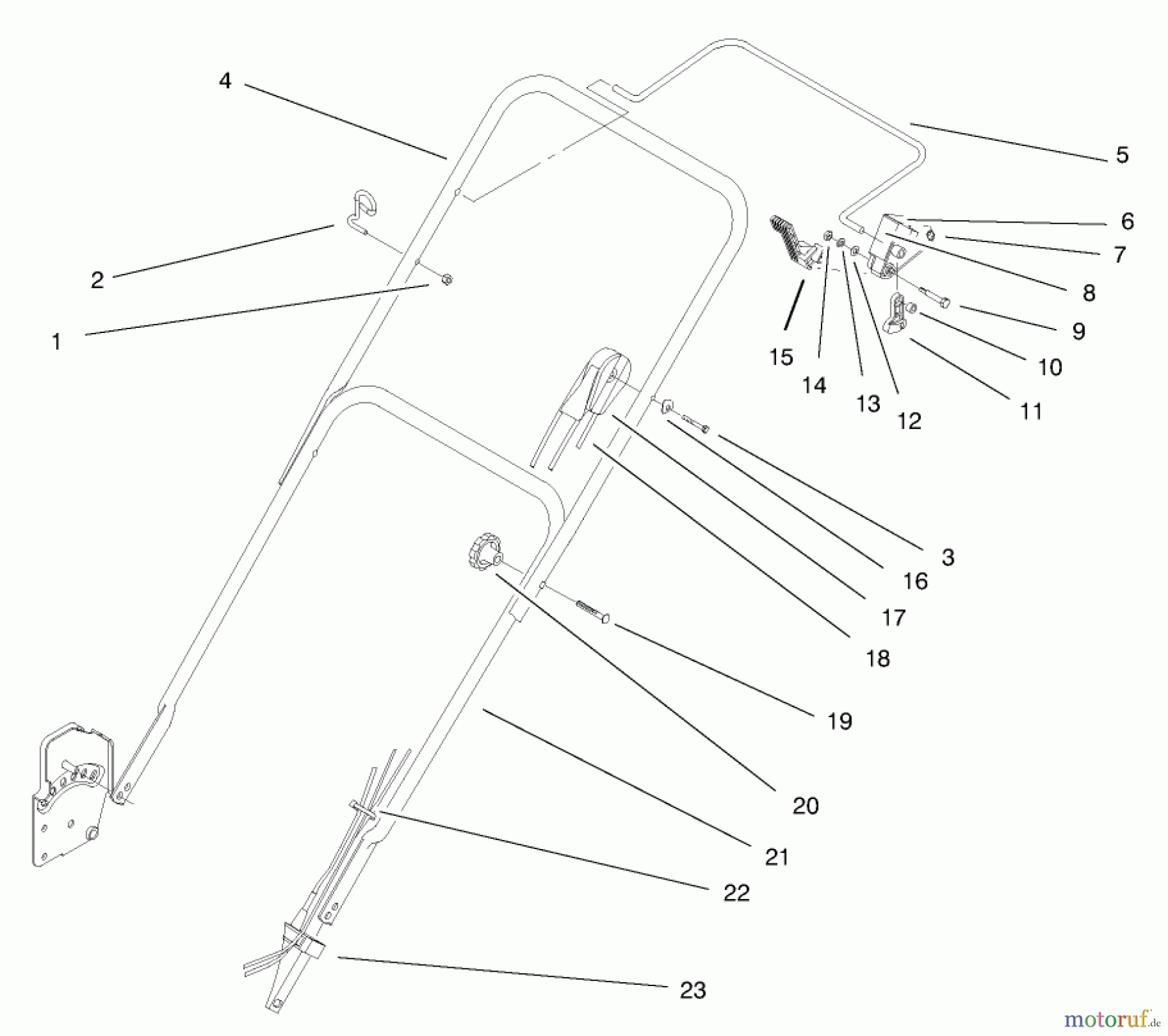  Toro Neu Mowers, Walk-Behind Seite 1 20457 - Toro Lawnmower, 1997 (7900001-7999999) HANDLE ASSEMBLY