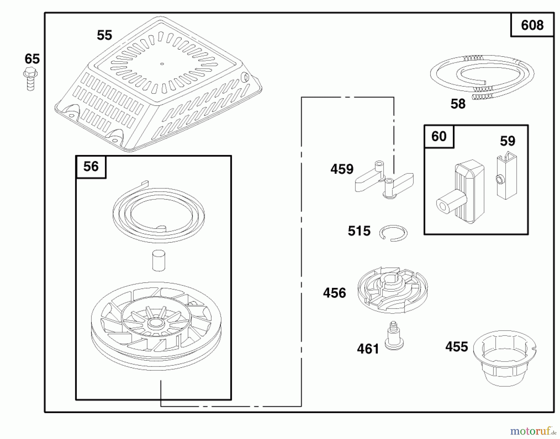  Toro Neu Mowers, Walk-Behind Seite 1 20466 - Toro Lawnmower, 1996 (6900001-6999999) ENGINE GTS 150 (MODEL NO. 20466 ONLY) #6