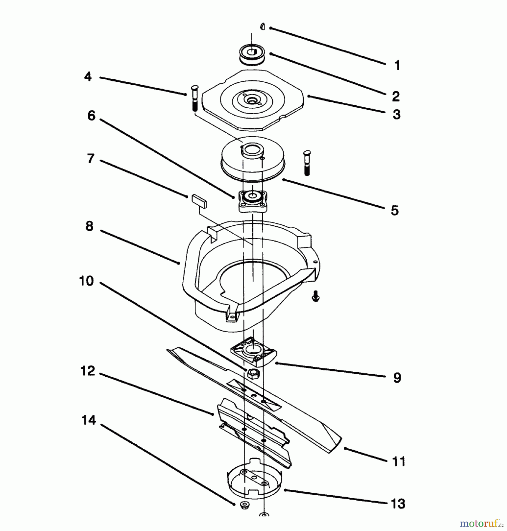  Toro Neu Mowers, Walk-Behind Seite 1 20465 - Toro Super Recycler Lawnmower, 1995 (5900001-5999999) BLADE BRAKE CLUTCH ASSEMBLY