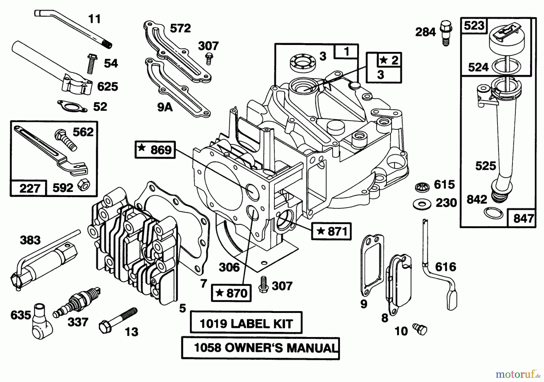  Toro Neu Mowers, Walk-Behind Seite 1 20472 - Toro Super Recycler Lawnmower, 1996 (6900001-6999999) ENGINE BRIGGS & STRATTON MODEL 128807-0658-01 #1