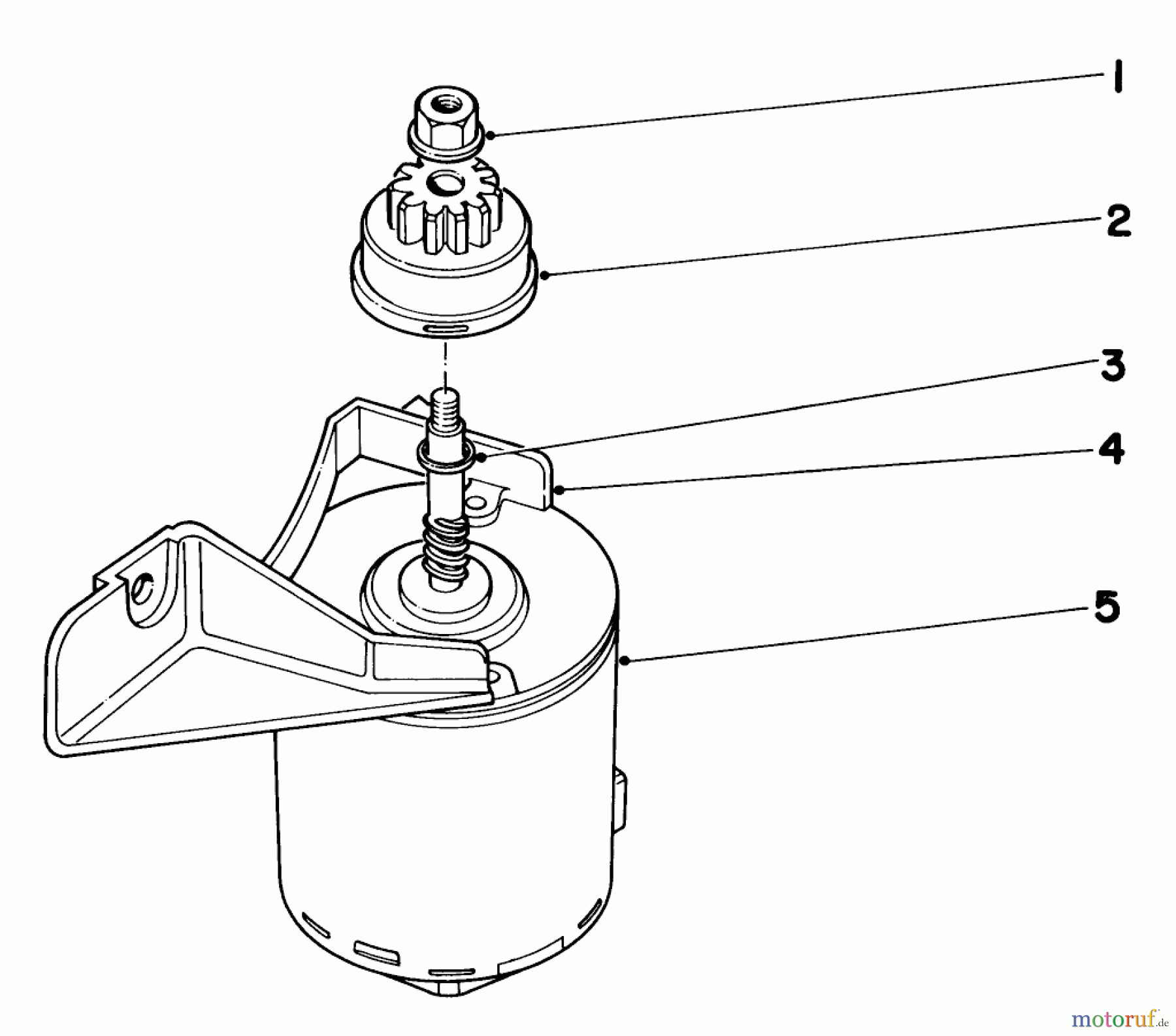  Toro Neu Mowers, Walk-Behind Seite 2 21610 - Toro Guardian Lawnmower, 1975 (5000001-5999999) STARTER MOTOR MODEL NO. 21711