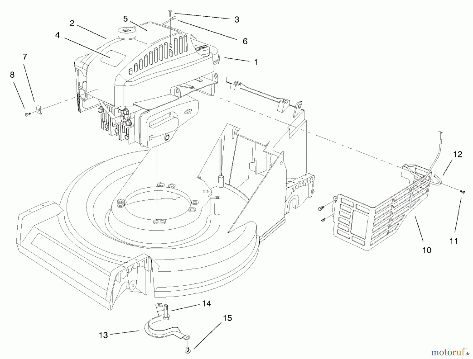  Toro Neu Mowers, Walk-Behind Seite 1 20490 (V-21SB) - Toro Vacu-Power Mower, V-21SB, 1998 (8900001-8999999) ENGINE ASSEMBLY