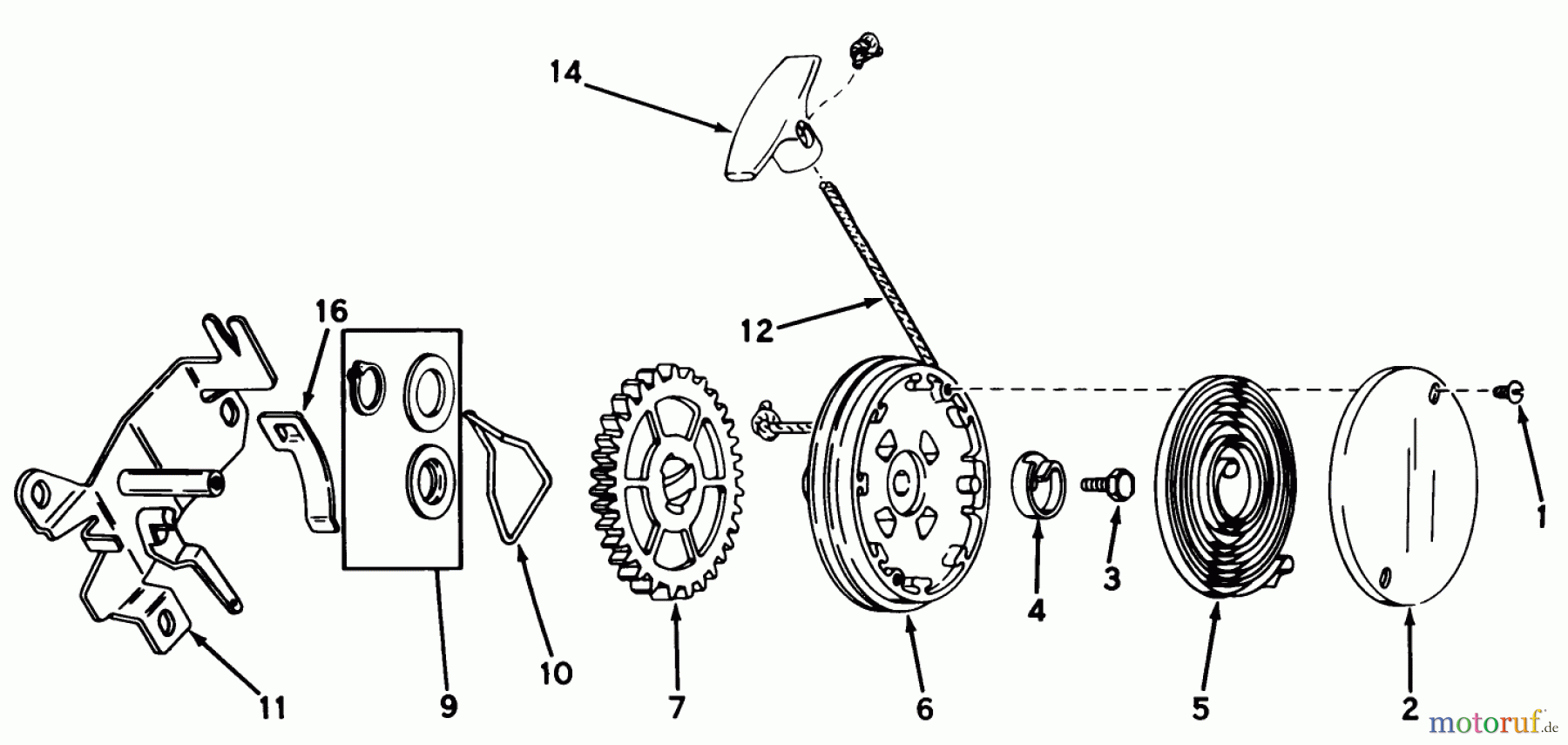  Toro Neu Mowers, Walk-Behind Seite 1 20696 - Toro Lawnmower, 1976 (6000001-7999999) REWIND STARTER NO. 590519