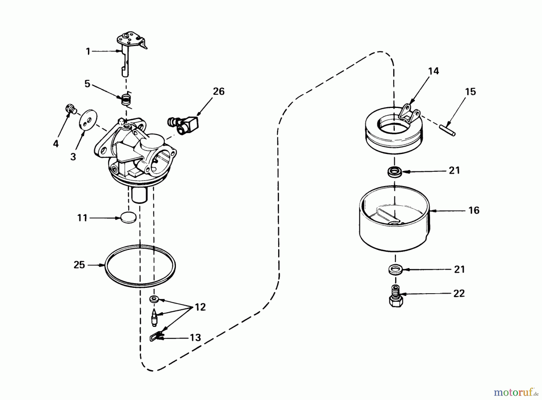  Toro Neu Mowers, Walk-Behind Seite 1 20657 - Toro Lawnmower, 1977 (7000001-7999999) CARBURETOR NO. 631831 (MODELS 20517, 20644 AND 20657)