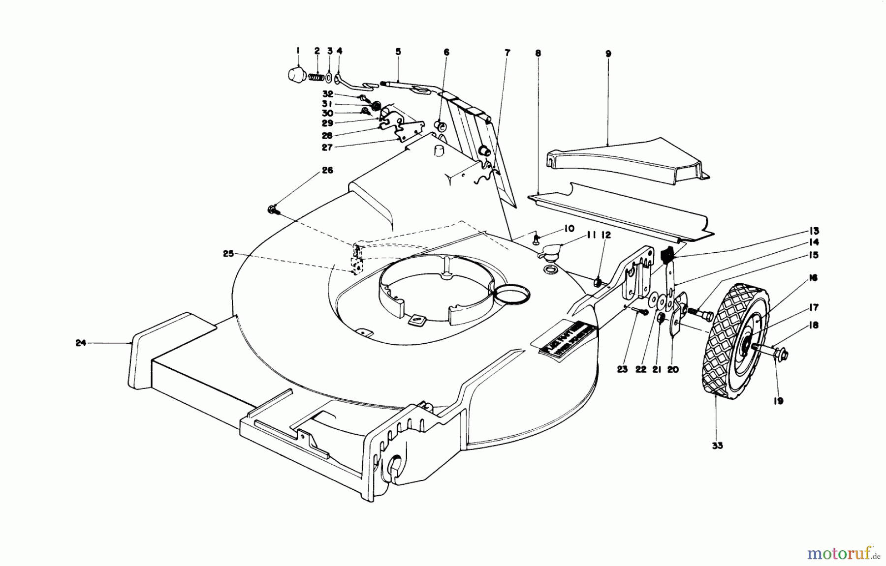  Toro Neu Mowers, Walk-Behind Seite 1 20644 - Toro Lawnmower, 1977 (7000001-7999999) HOUSING ASSEMBLY