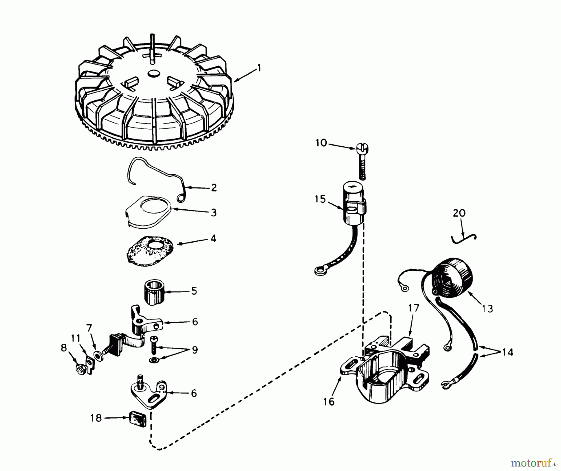  Toro Neu Mowers, Walk-Behind Seite 1 20657 - Toro Lawnmower, 1977 (7000001-7999999) MAGNETO NO. 610964 (MODEL NO. 20517)