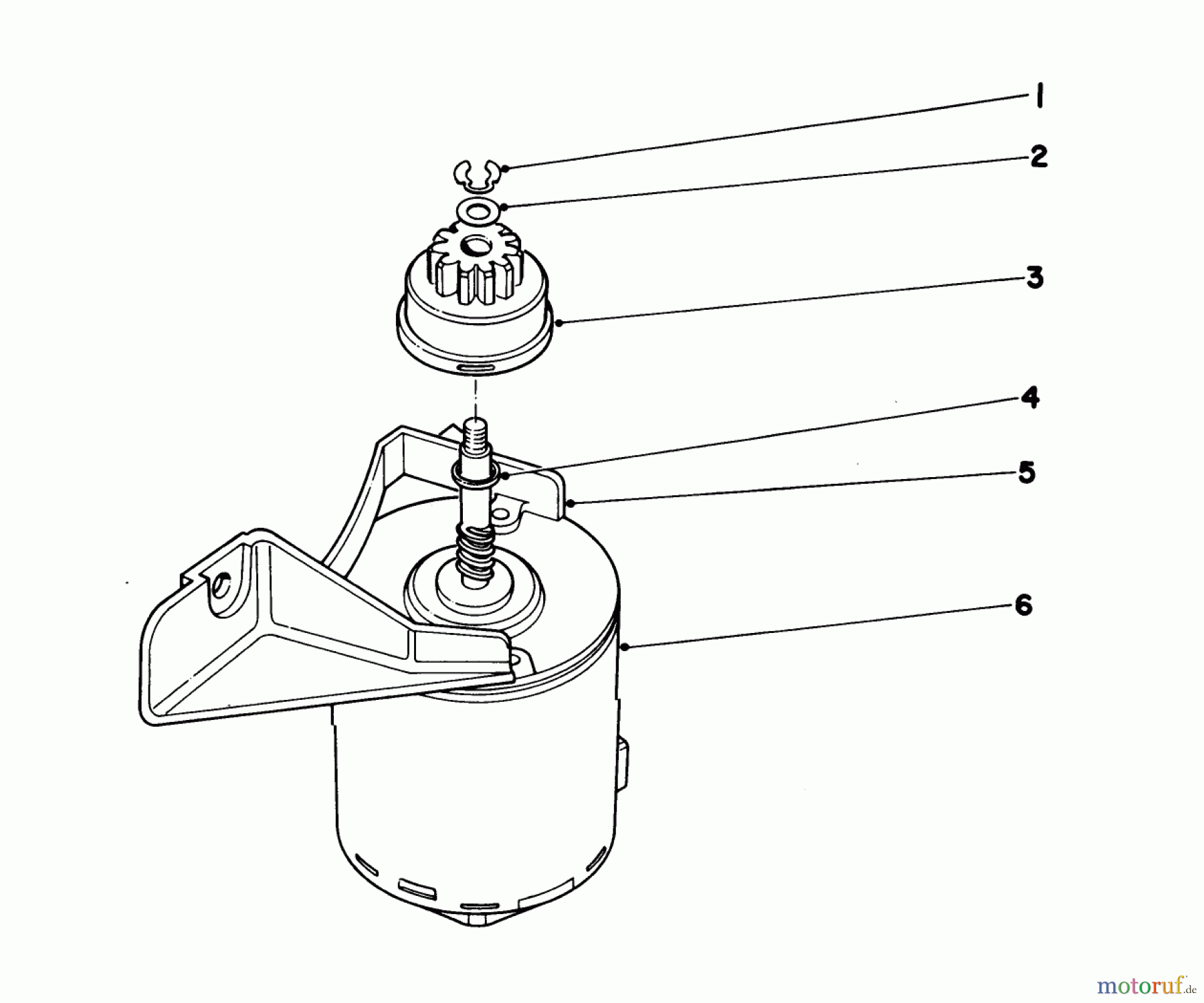  Toro Neu Mowers, Walk-Behind Seite 1 20657 - Toro Lawnmower, 1977 (7000001-7999999) STARTER MOTOR (MODEL NO. 20644 AND 20657)