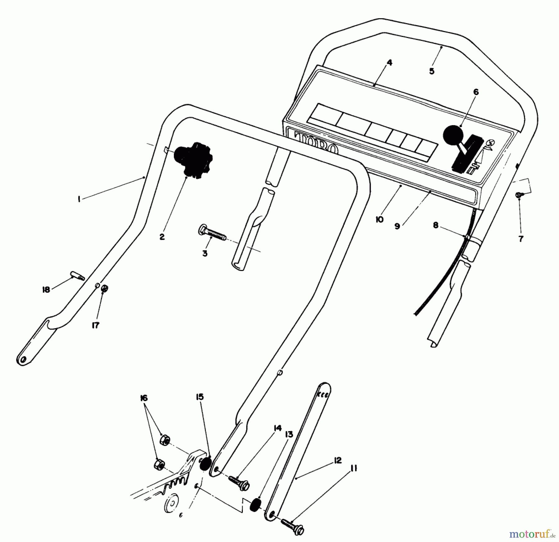  Toro Neu Mowers, Walk-Behind Seite 1 20522C - Toro Lawnmower, 1987 (7000001-7999999) HANDLE ASSEMBLY