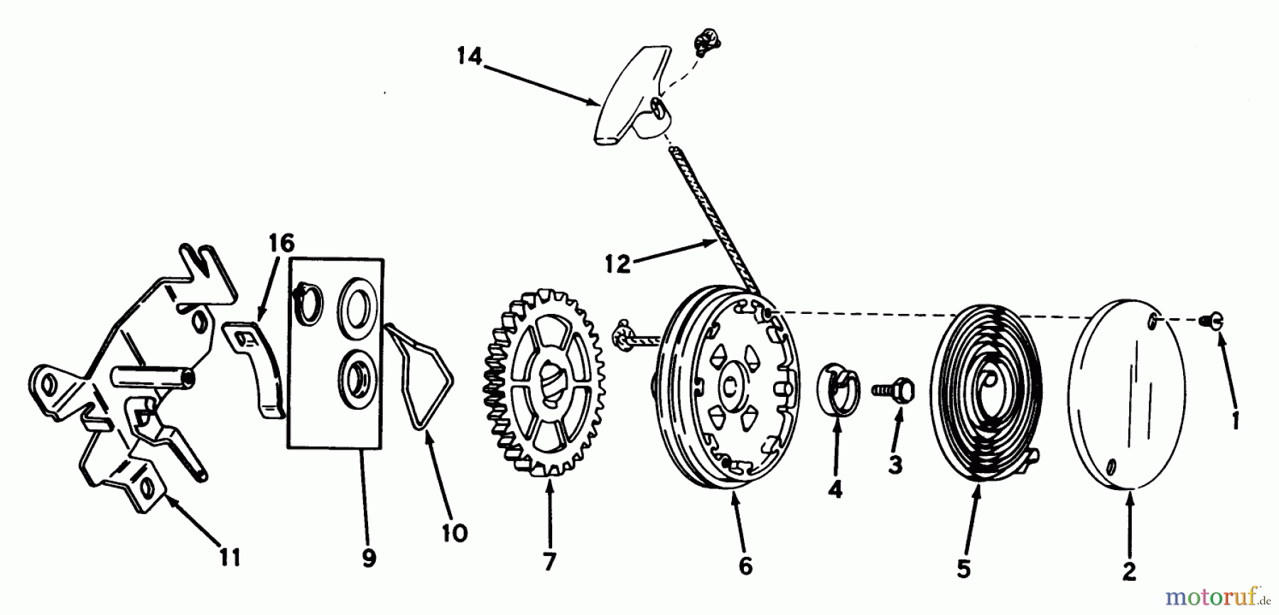  Toro Neu Mowers, Walk-Behind Seite 1 20550 - Toro Lawnmower, 1975 (5000001-5999999) REWIND STARTER N0. 590519