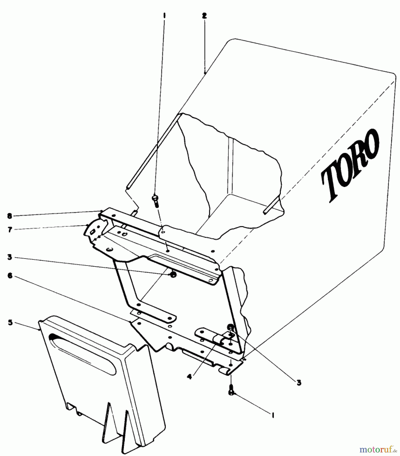  Toro Neu Mowers, Walk-Behind Seite 1 20673 - Toro Lawnmower, 1977 (7000001-7999999) GRASS BAG ASSEMBLY
