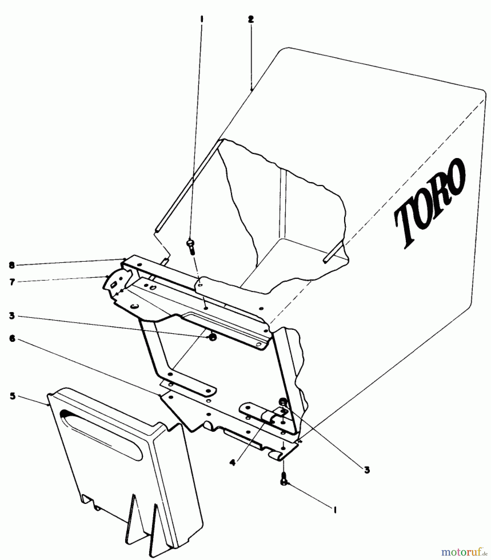  Toro Neu Mowers, Walk-Behind Seite 1 20562 - Toro Lawnmower, 1977 (7000001-7999999) GRASS BAG ASSEMBLY